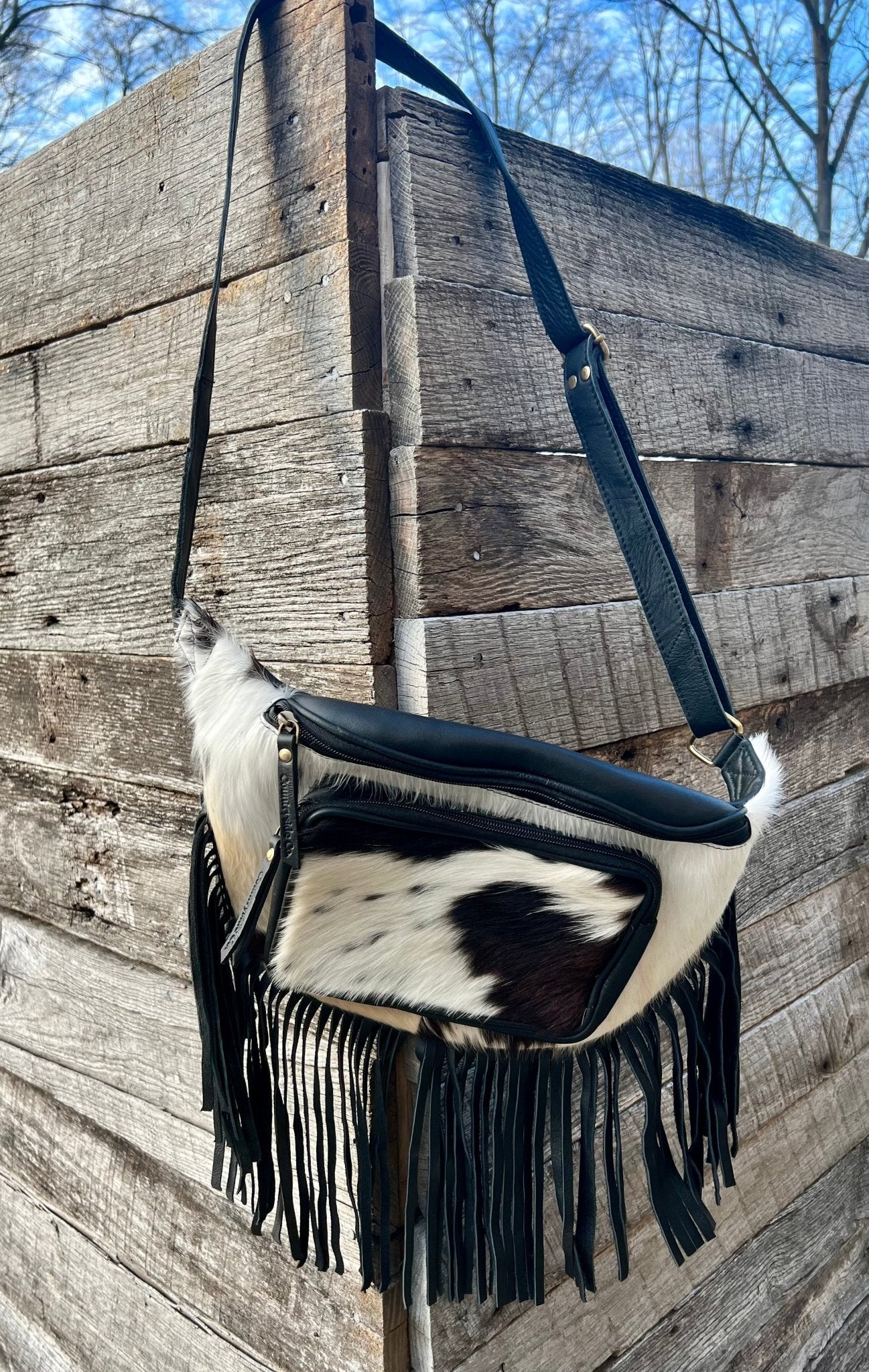 Cowhide Fringe Sling Bag - Rooted & Reckless Co.