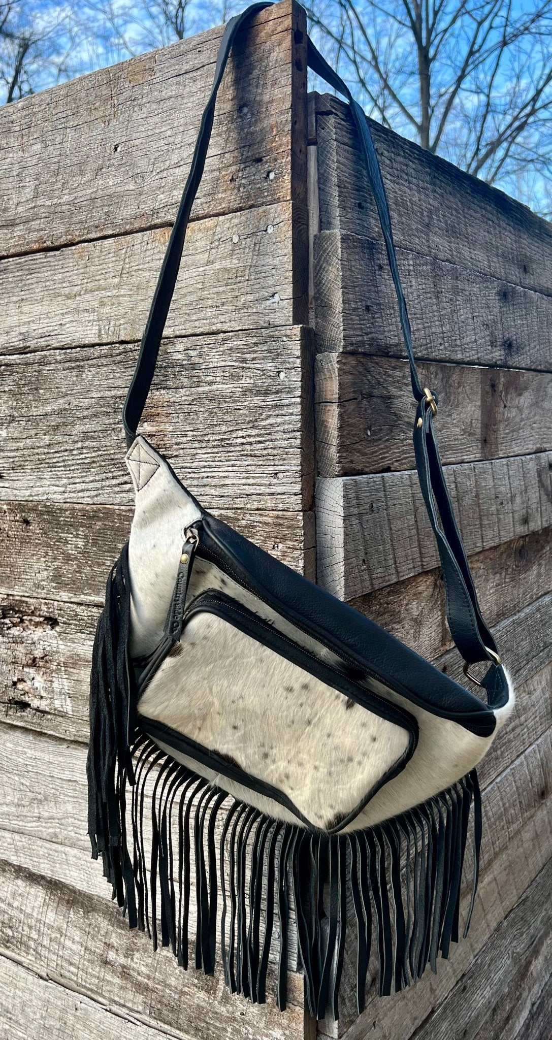 Cowhide Fringe Sling Bag - Rooted & Reckless Co.