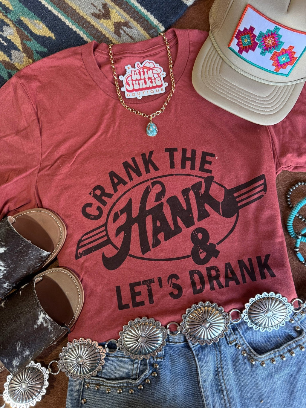 Crank The Hank & Let's Drank Graphic Tee - Rooted & Reckless Co.