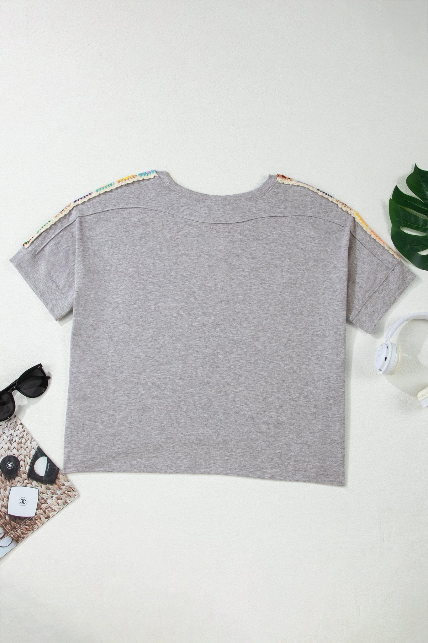 Crochet Trim Dolman Sleeve T-Shirt - Rooted & Reckless Co.