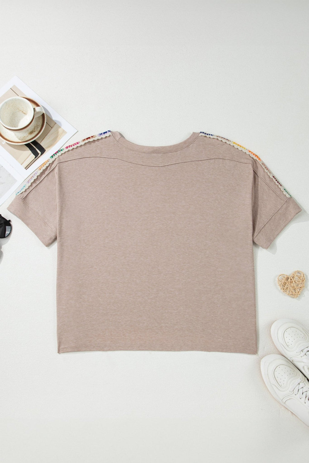 Crochet Trim Dolman Sleeve T-Shirt - Rooted & Reckless Co.