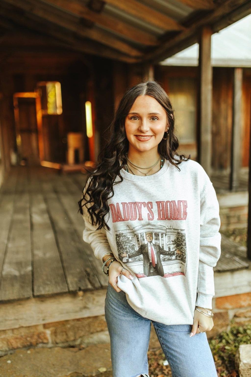 Daddy's Home Trump Graphic Sweatshirt - Rooted & Reckless Co.