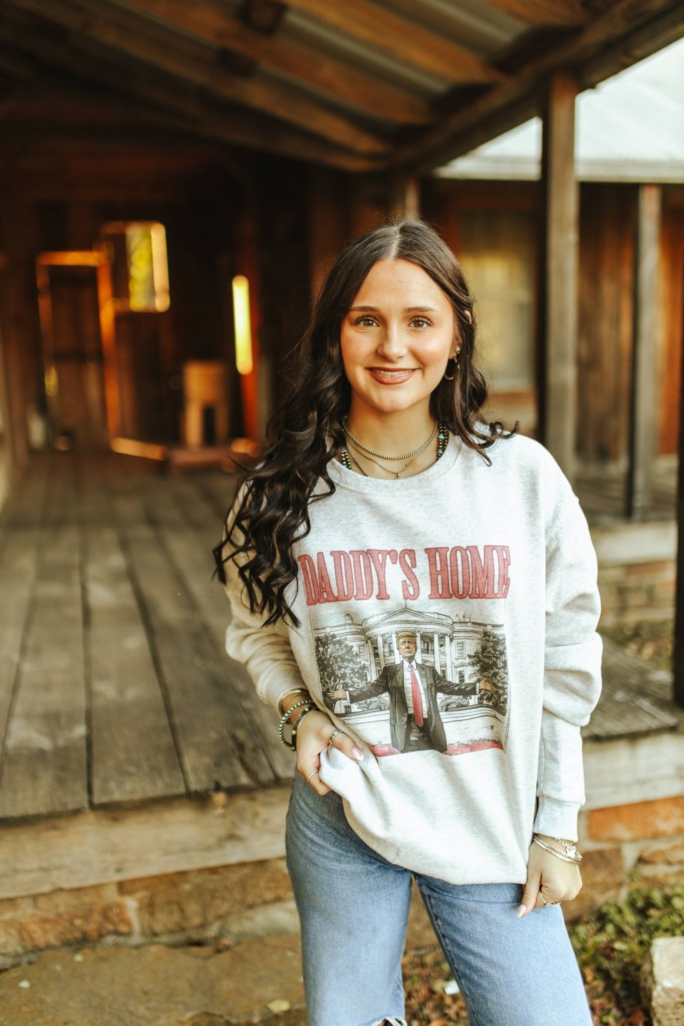 Daddy's Home Trump Graphic Sweatshirt - Rooted & Reckless Co.