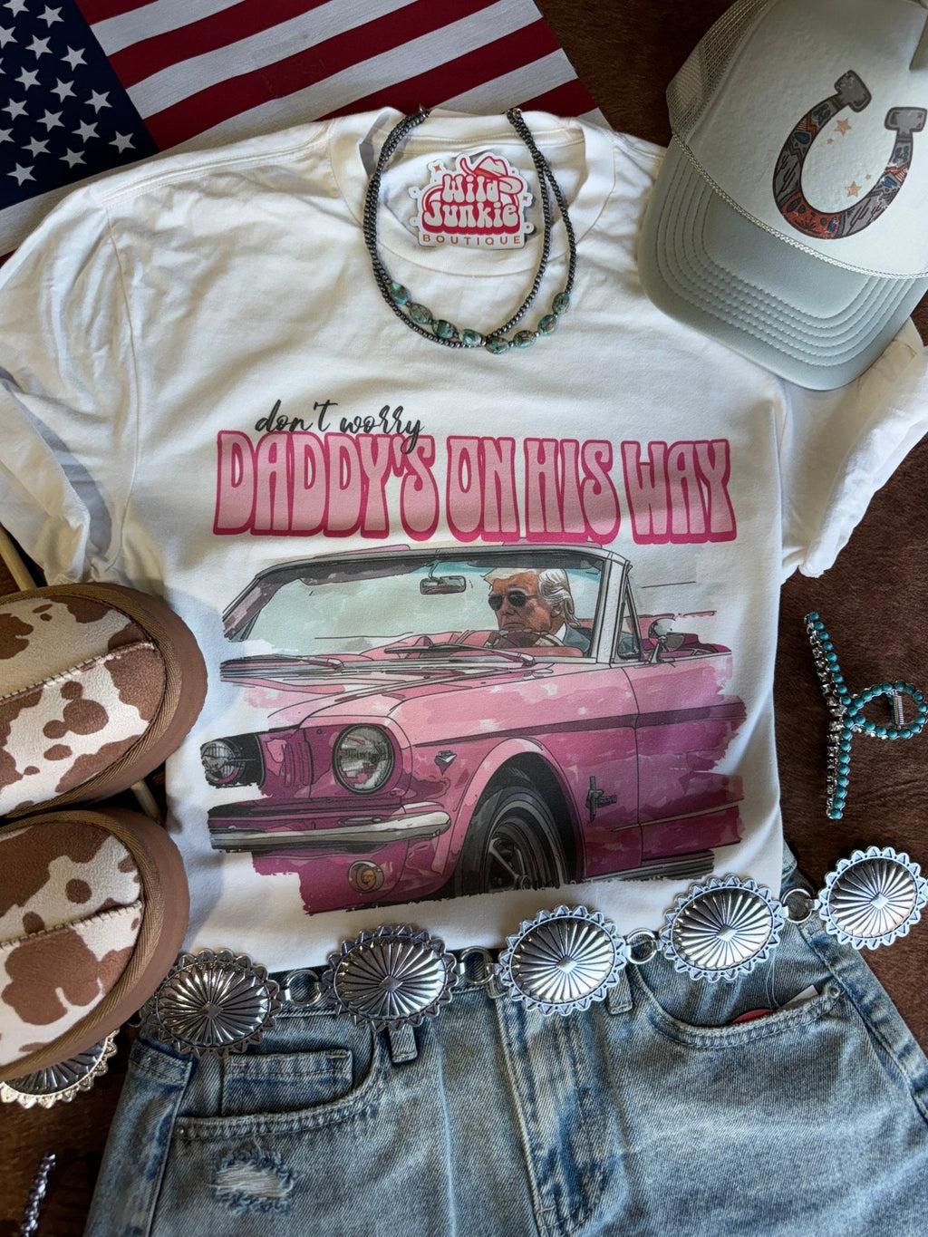 Daddy's on His Way Trump Graphic Tee - Rooted & Reckless Co.