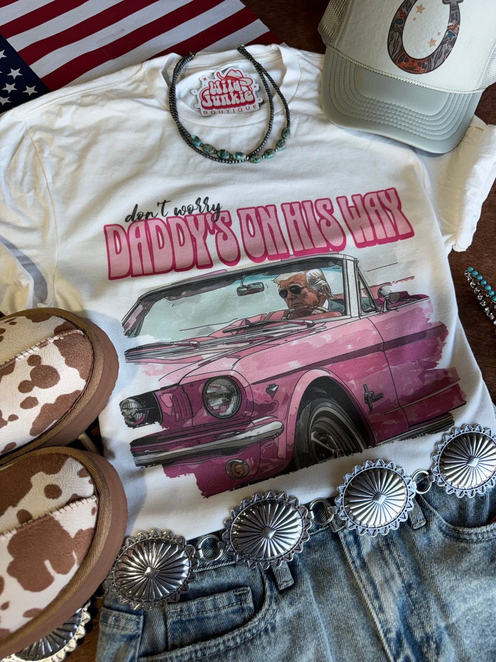 Daddy's on His Way Trump Graphic Tee - Rooted & Reckless Co.