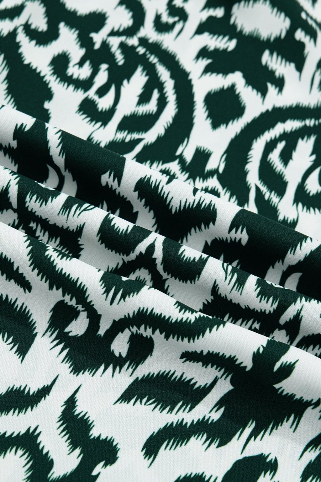 Damask Colorblock Ruffle Trim Short Sleeve Blouse - Rooted & Reckless Co.