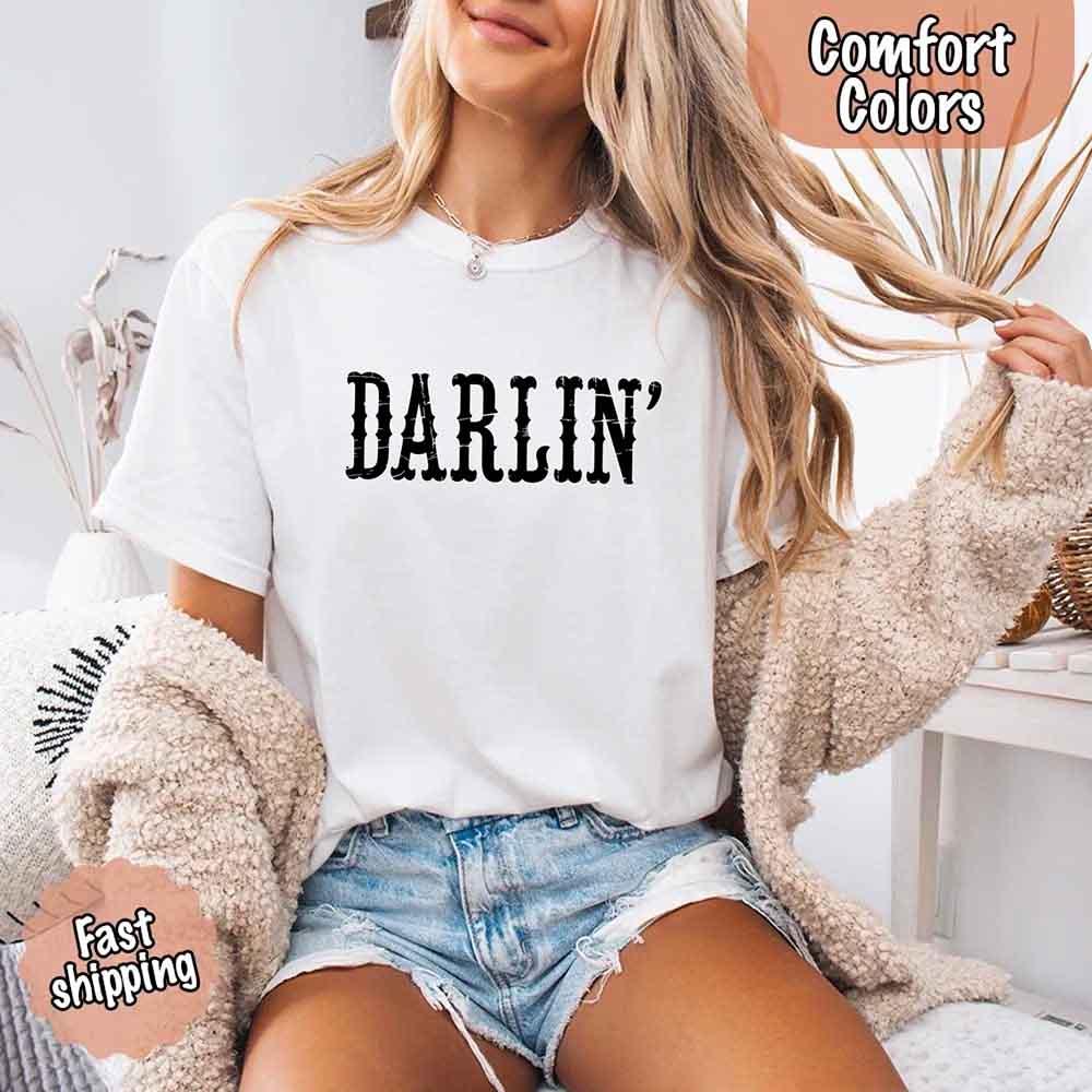 Darlin’ Comfort Colors Tee – Cute Country Girl Shirt, Western Cowgirl Style - Rooted & Reckless Co.