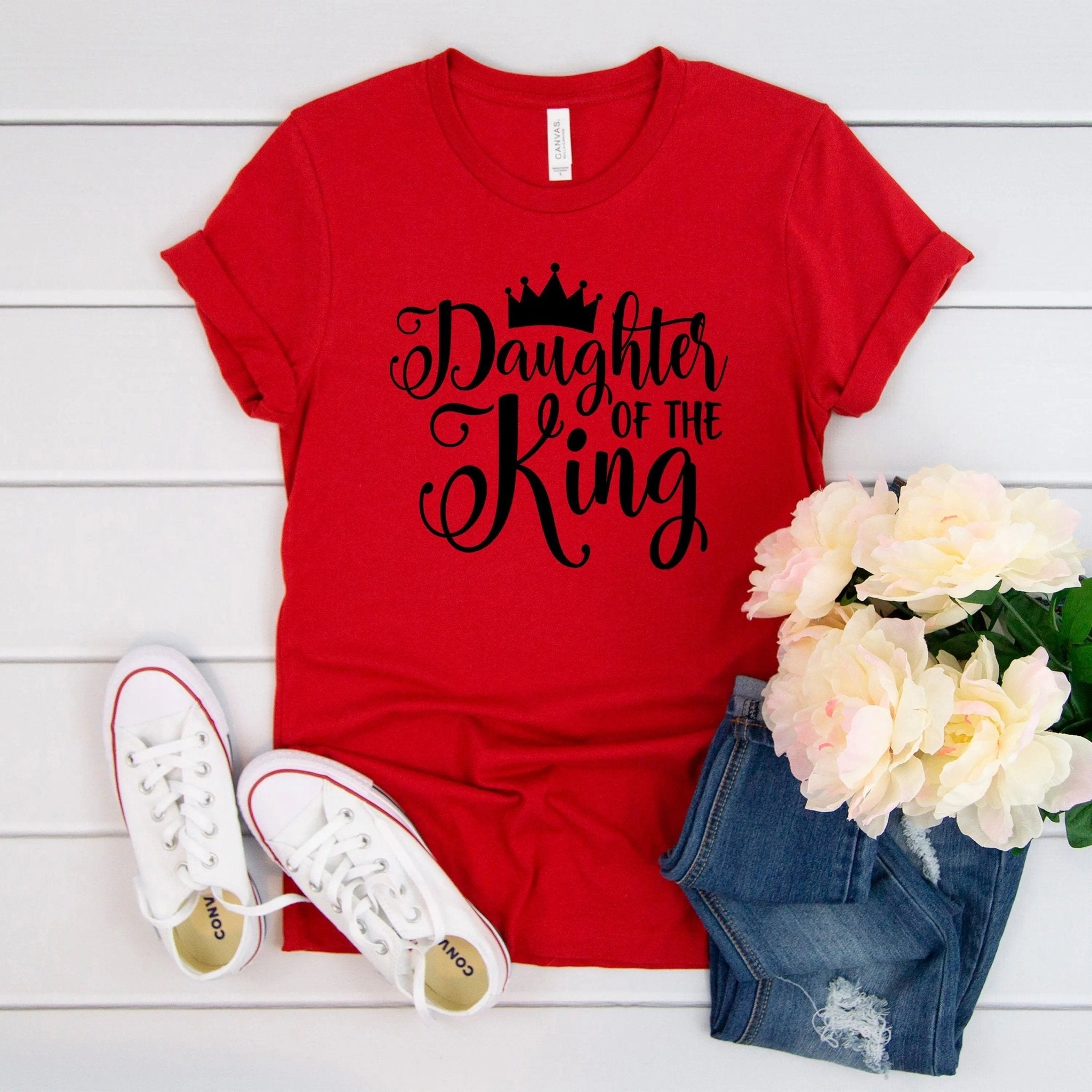 Daughter of the King T-shirt, Christian shirt for women, Jesus shirt, Faith shirts for her, - Rooted & Reckless Co.