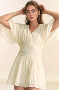 Davi & Dani Batwing Sleeve Waist Belt Romper - Rooted & Reckless Co.