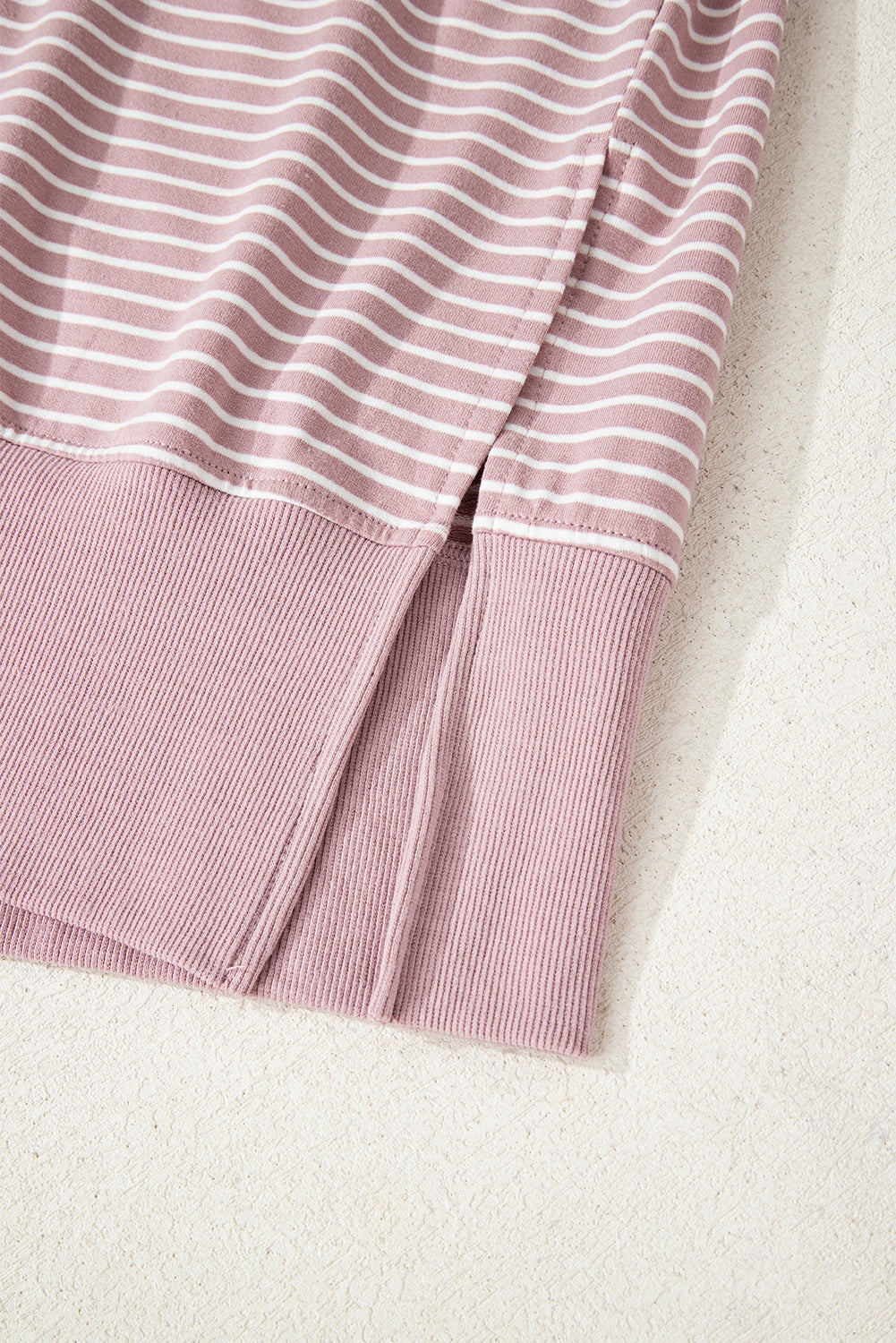 Stripe Thumbhole Drop Shoulder Sleeve Hoodie