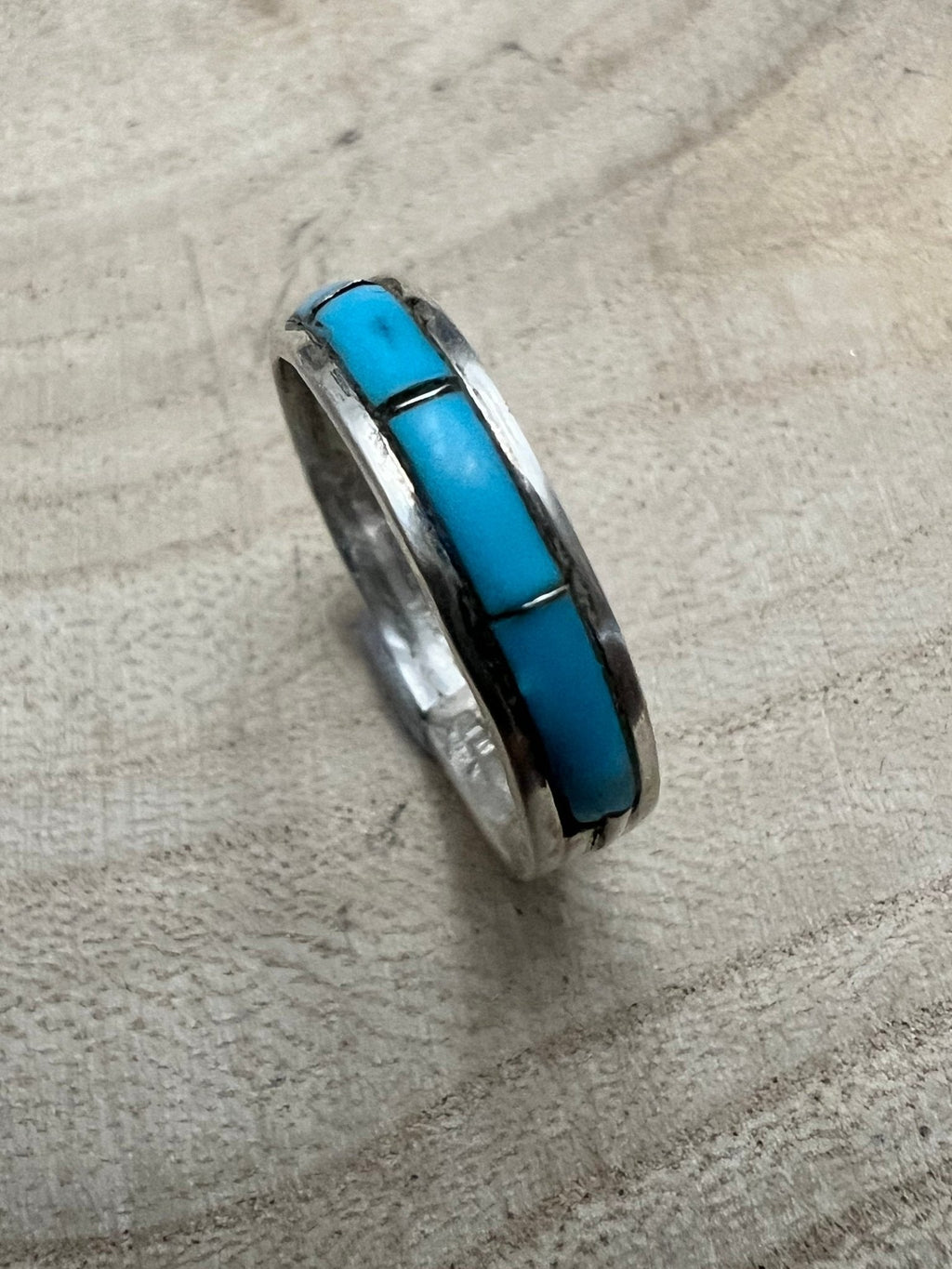Debbie Livingston Navajo Kingman Turquoise Sterling Silver Ring — Sizes 7, 8, 8.5 Available - Rooted & Reckless Co.