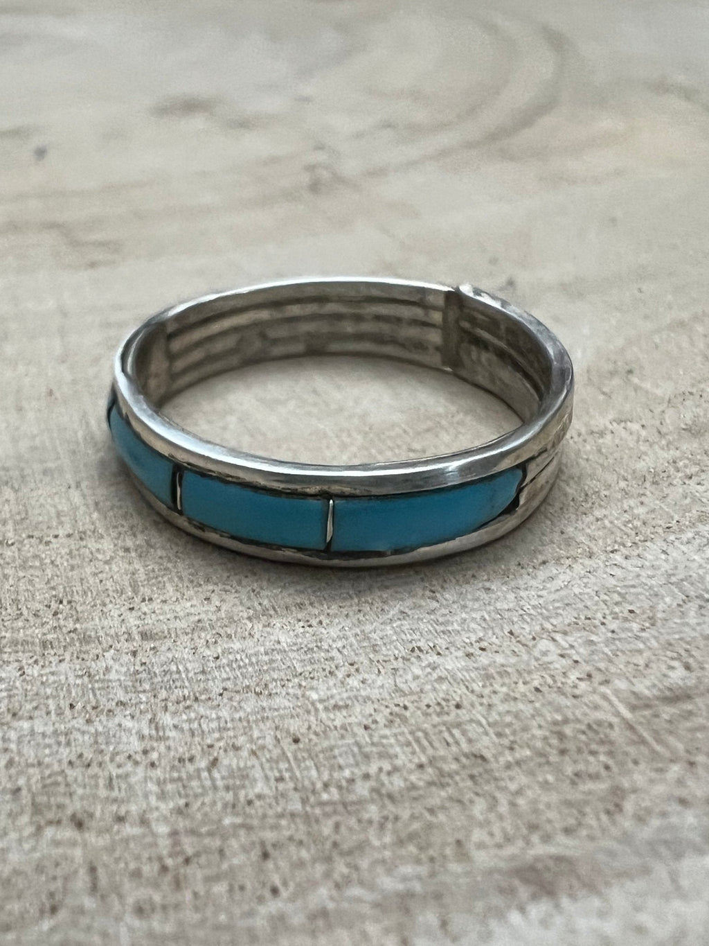 Debbie Livingston Navajo Kingman Turquoise Sterling Silver Ring — Sizes 7, 8, 8.5 Available - Rooted & Reckless Co.