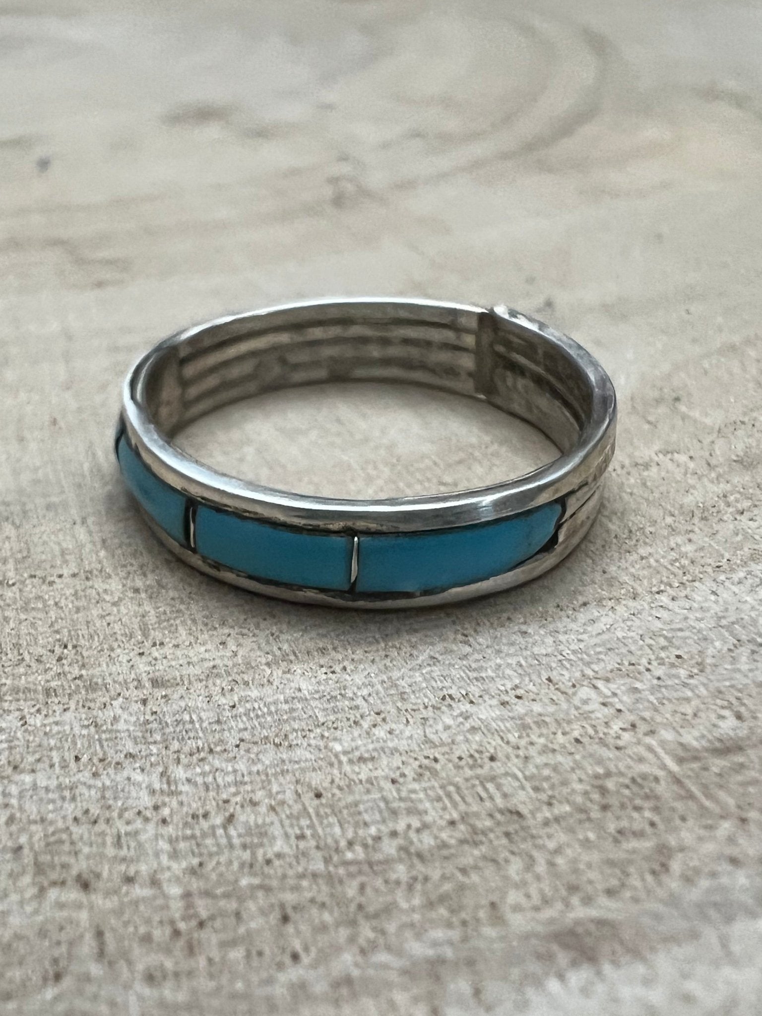 Debbie Livingston Navajo Kingman Turquoise Sterling Silver Ring — Sizes 7, 8, 8.5 Available - Rooted & Reckless Co.
