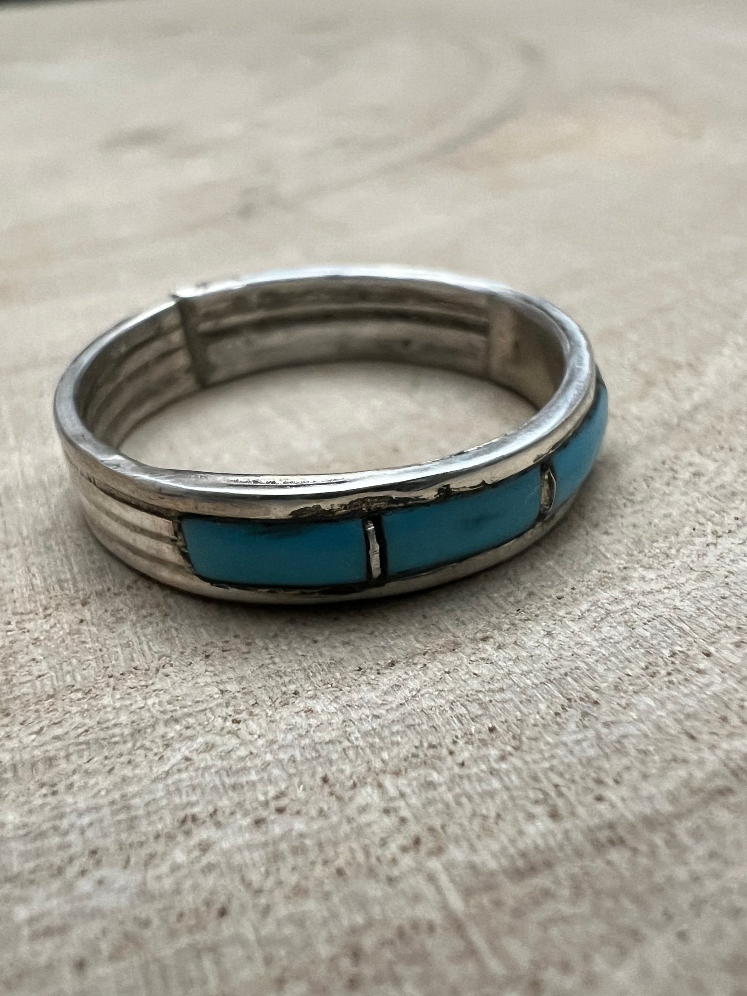 Debbie Livingston Navajo Kingman Turquoise Sterling Silver Ring — Sizes 7, 8, 8.5 Available - Rooted & Reckless Co.