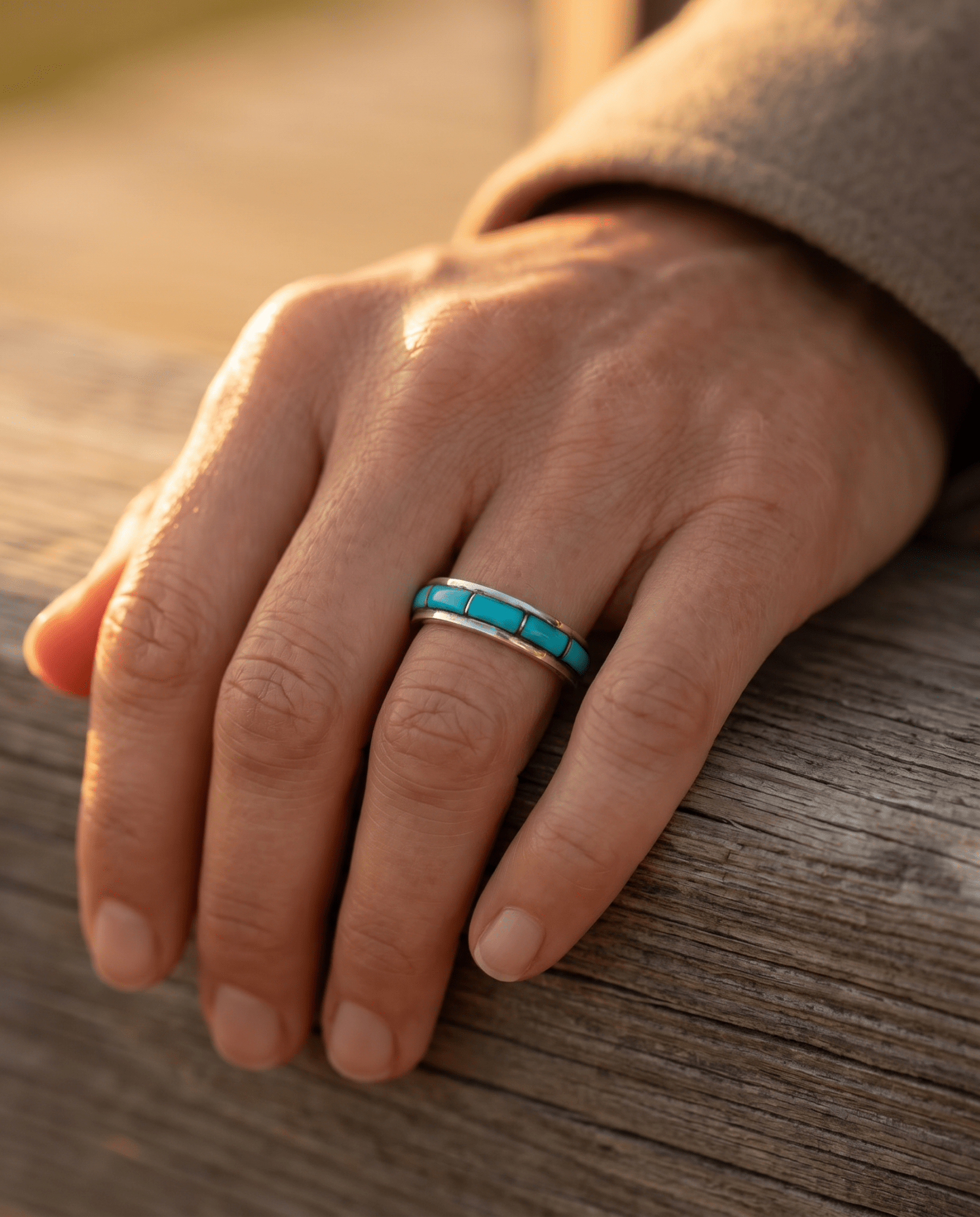 Debbie Livingston Navajo Kingman Turquoise Sterling Silver Ring — Sizes 7, 8, 8.5 Available - Rooted & Reckless Co.