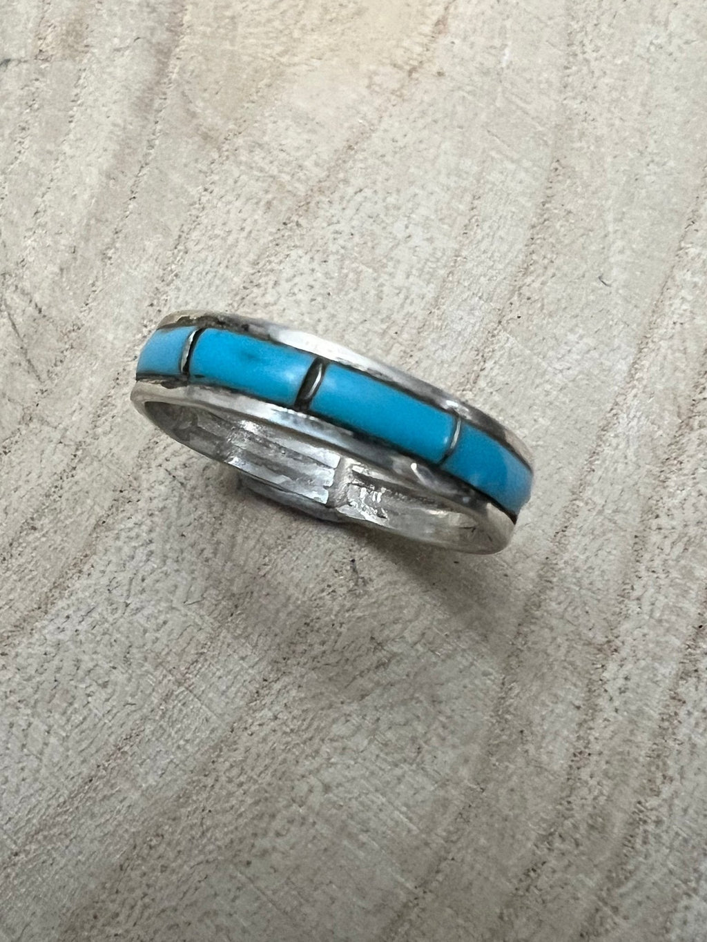 Debbie Livingston Navajo Kingman Turquoise Sterling Silver Ring — Sizes 7, 8, 8.5 Available - Rooted & Reckless Co.