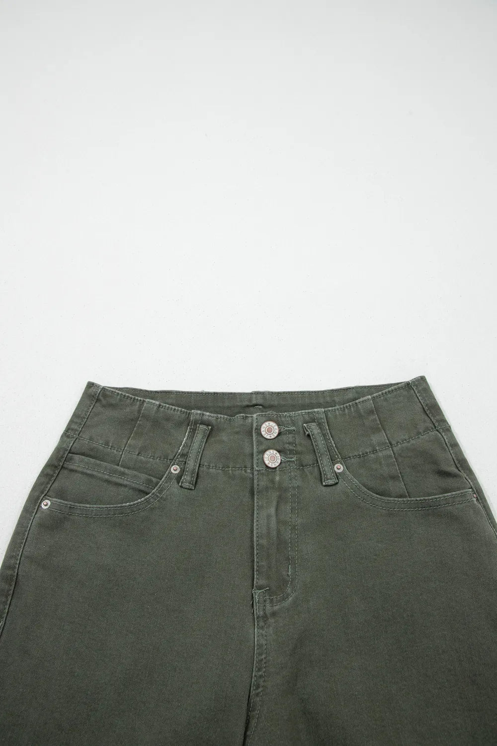 Denim 2-Button High Waist Wide Leg Jeans - Rooted & Reckless Co.
