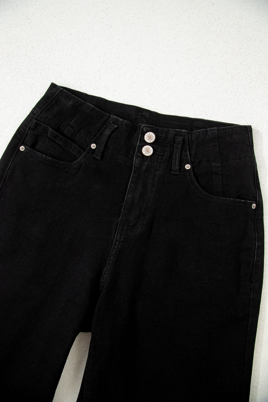 Denim 2-Button High Waist Wide Leg Jeans - Rooted & Reckless Co.