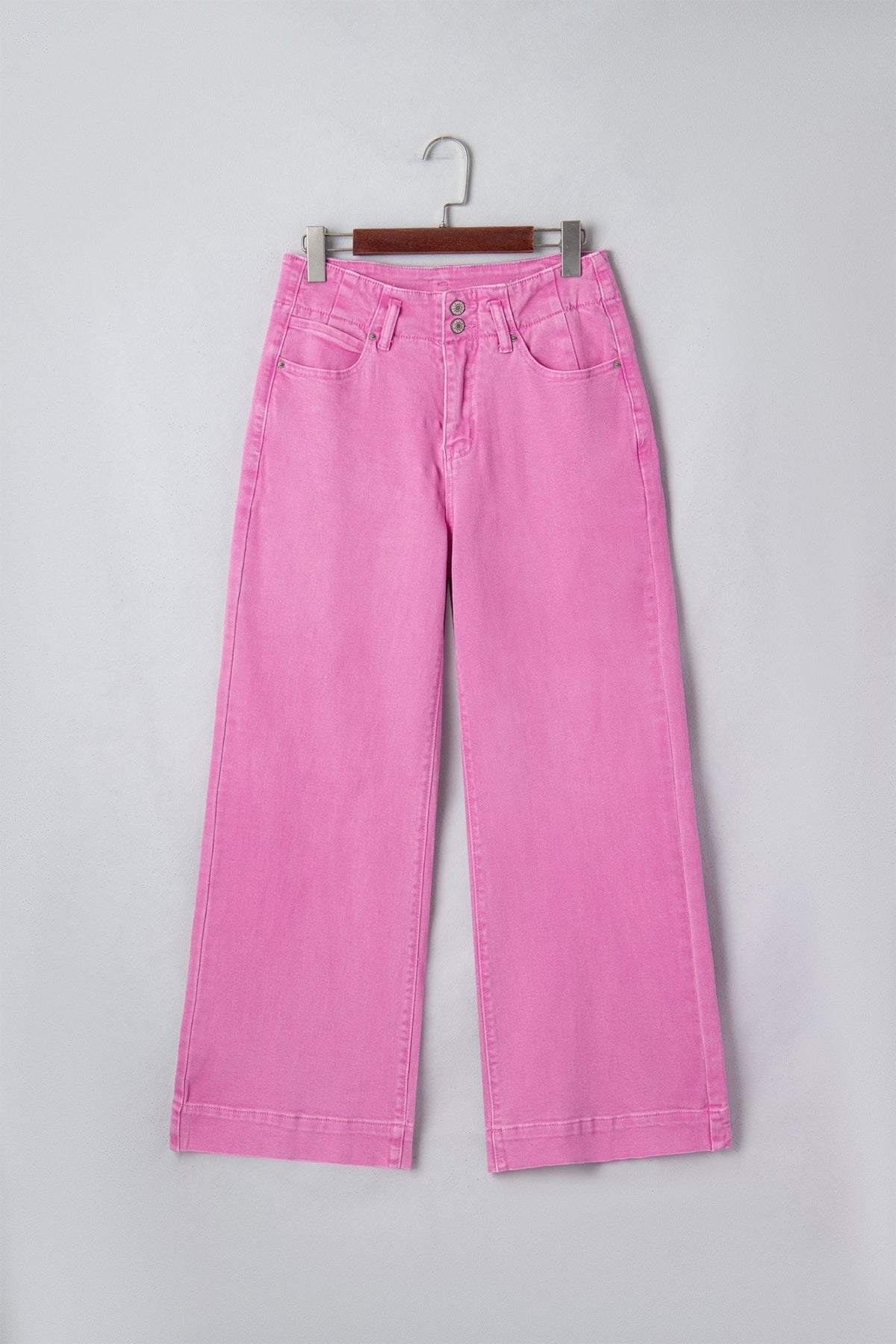 Denim 2-Button High Waist Wide Leg Jeans - Rooted & Reckless Co.