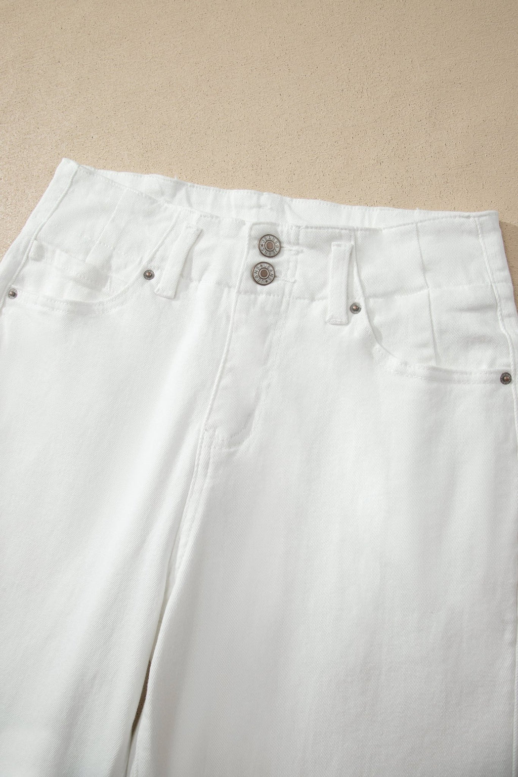 Denim 2-Button High Waist Wide Leg Jeans - Rooted & Reckless Co.