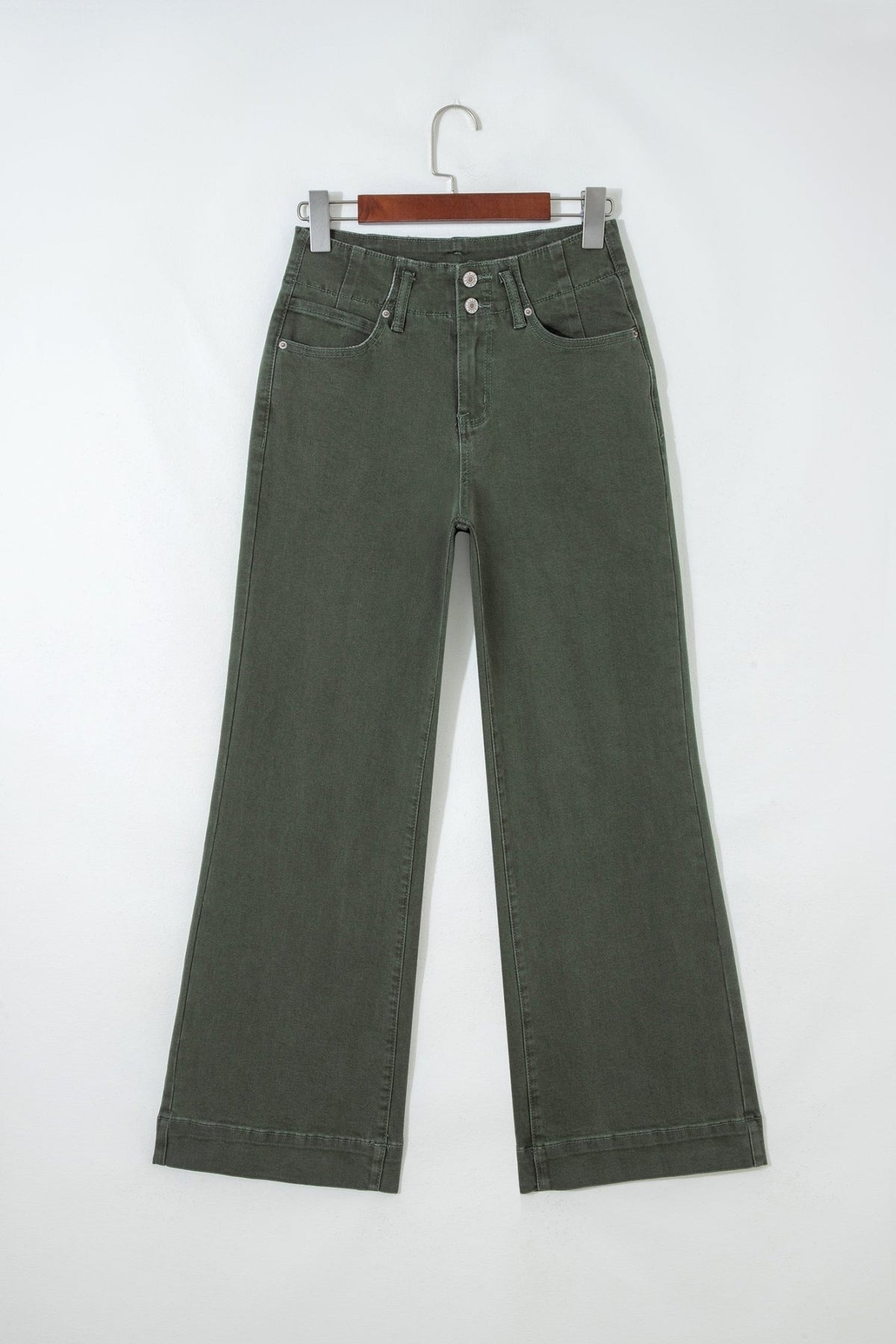Denim 2-Button High Waist Wide Leg Jeans - Rooted & Reckless Co.