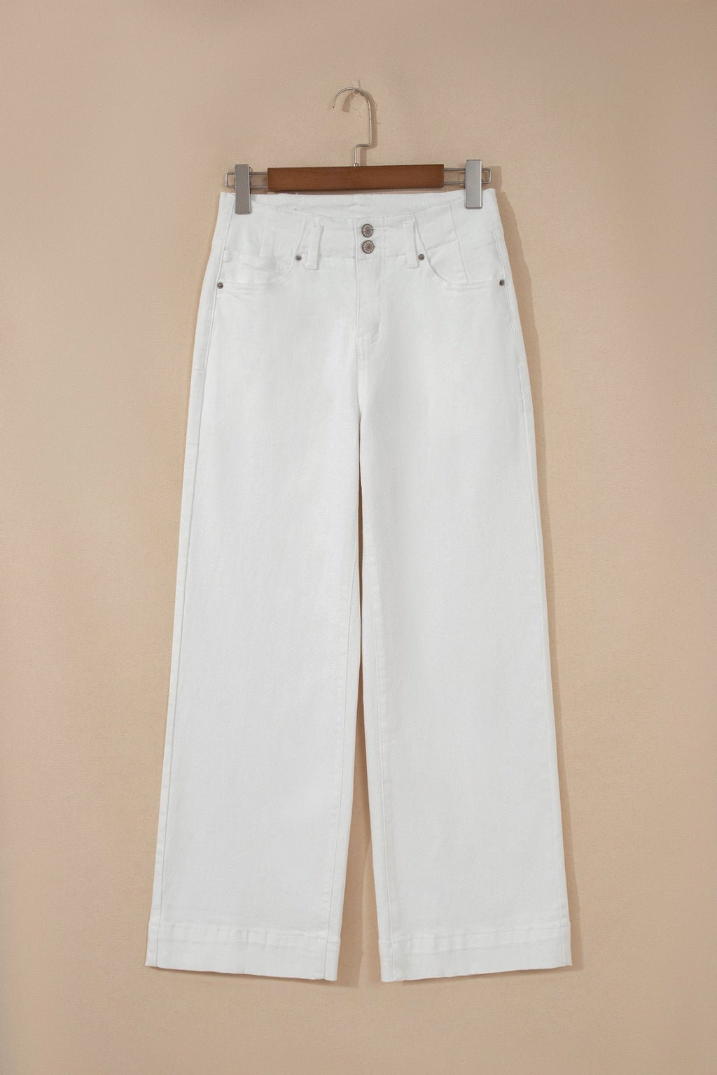 Denim 2-Button High Waist Wide Leg Jeans - Rooted & Reckless Co.