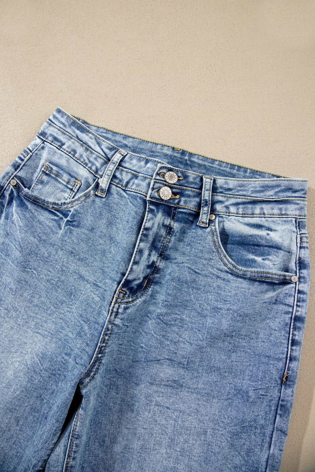 Denim Acid Wash Pockets Flare Jeans - Rooted & Reckless Co.