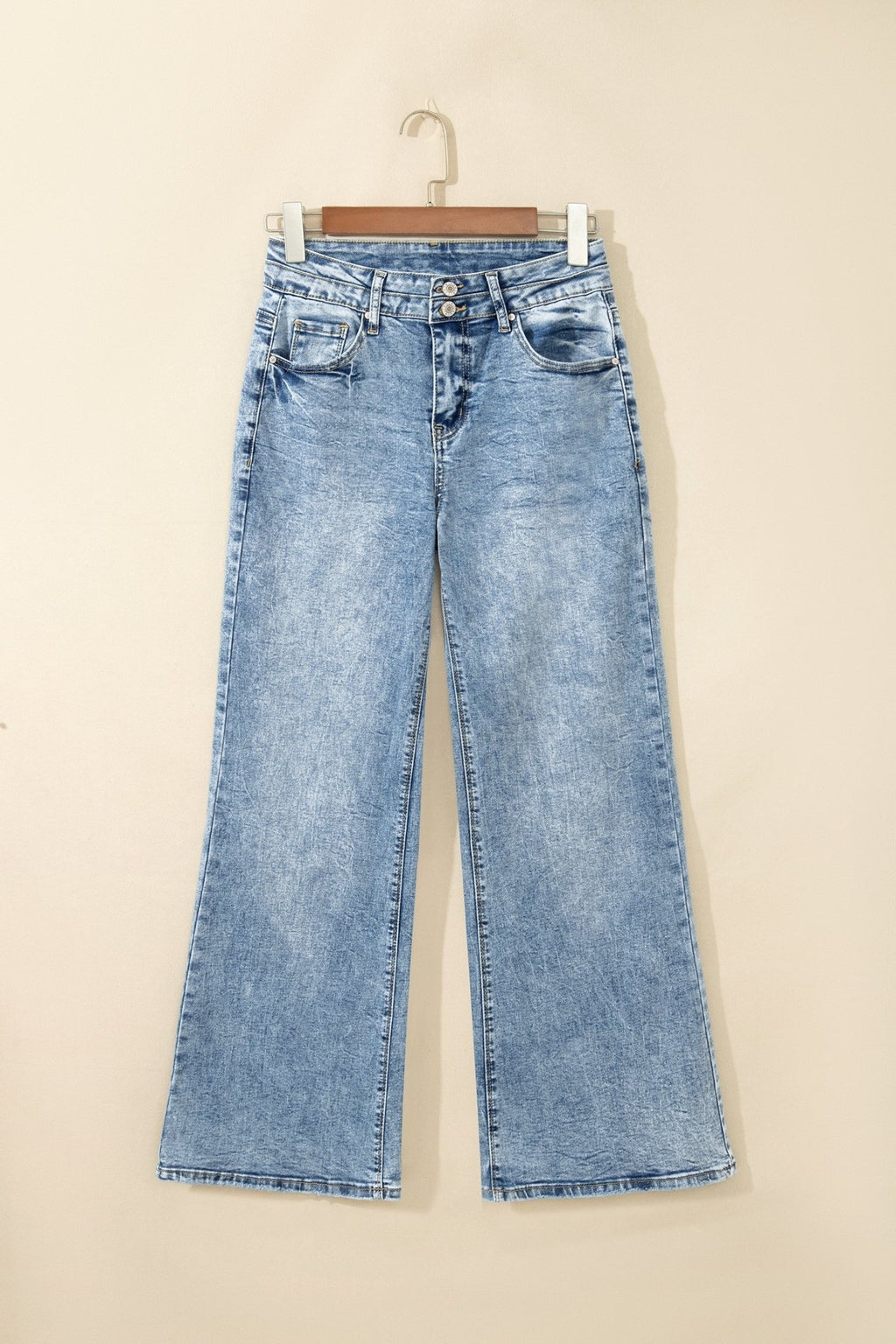Denim Acid Wash Pockets Flare Jeans - Rooted & Reckless Co.