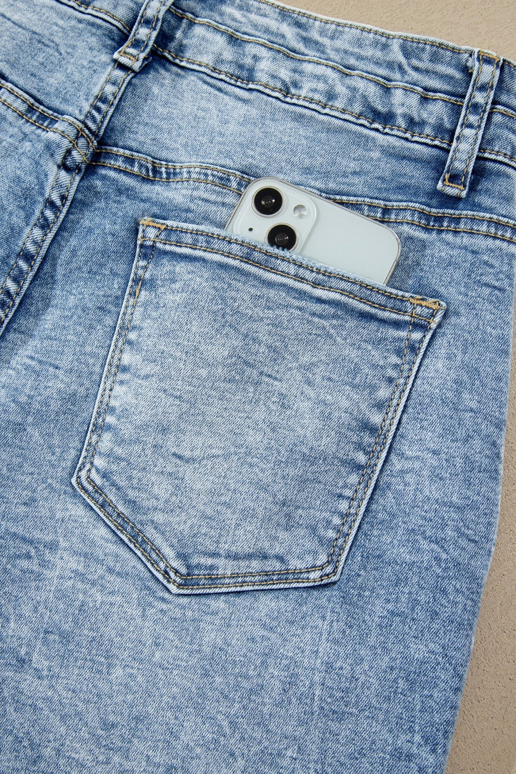 Denim Acid Wash Pockets Flare Jeans - Rooted & Reckless Co.