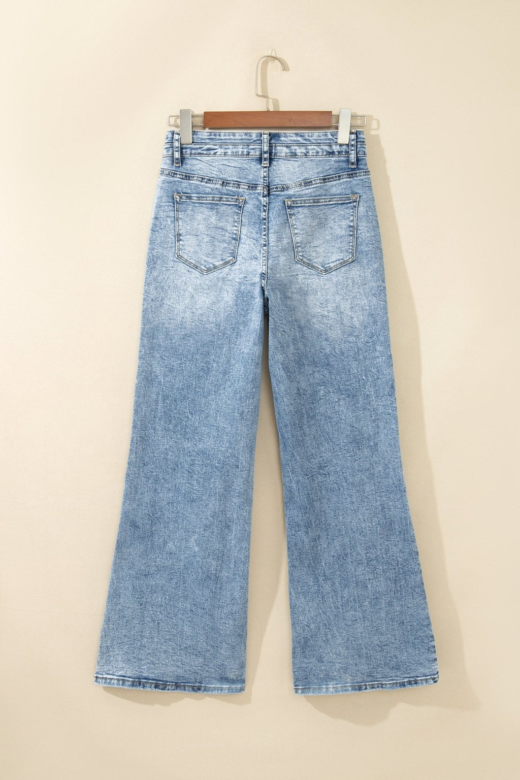 Denim Acid Wash Pockets Flare Jeans - Rooted & Reckless Co.