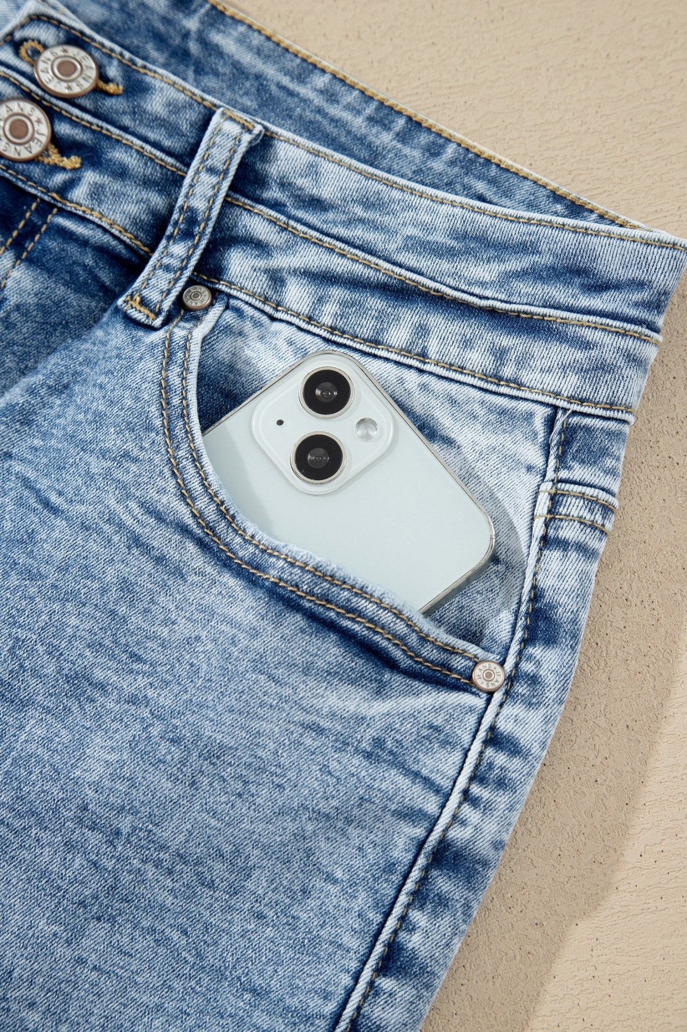 Denim Acid Wash Pockets Flare Jeans - Rooted & Reckless Co.