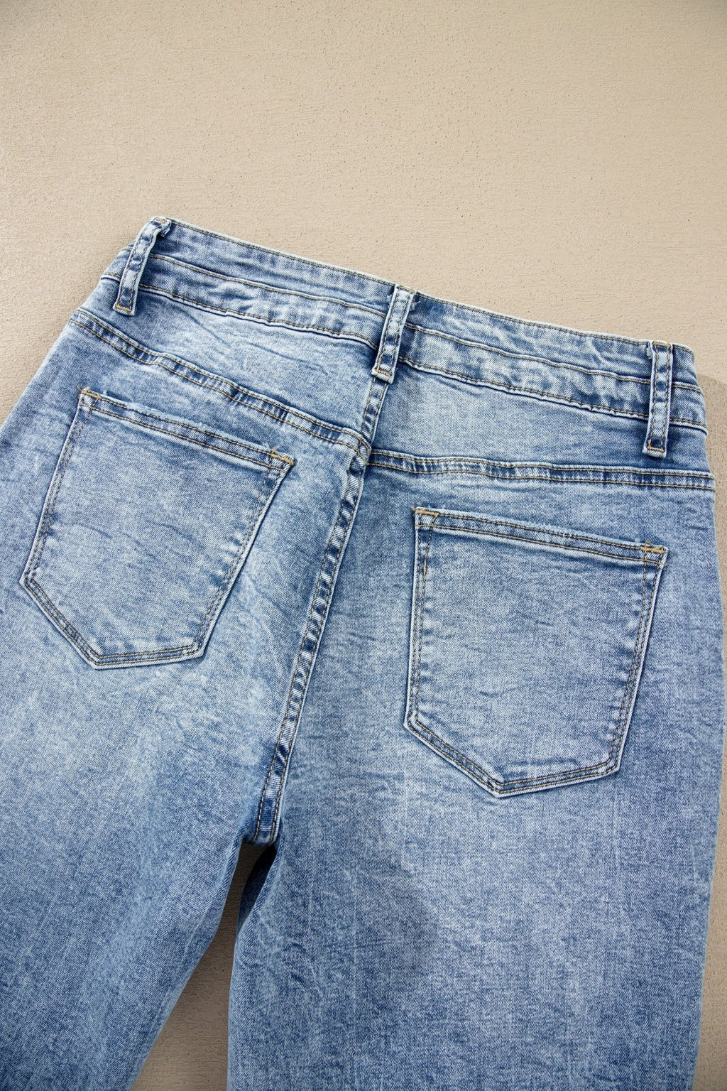Denim Acid Wash Pockets Flare Jeans - Rooted & Reckless Co.