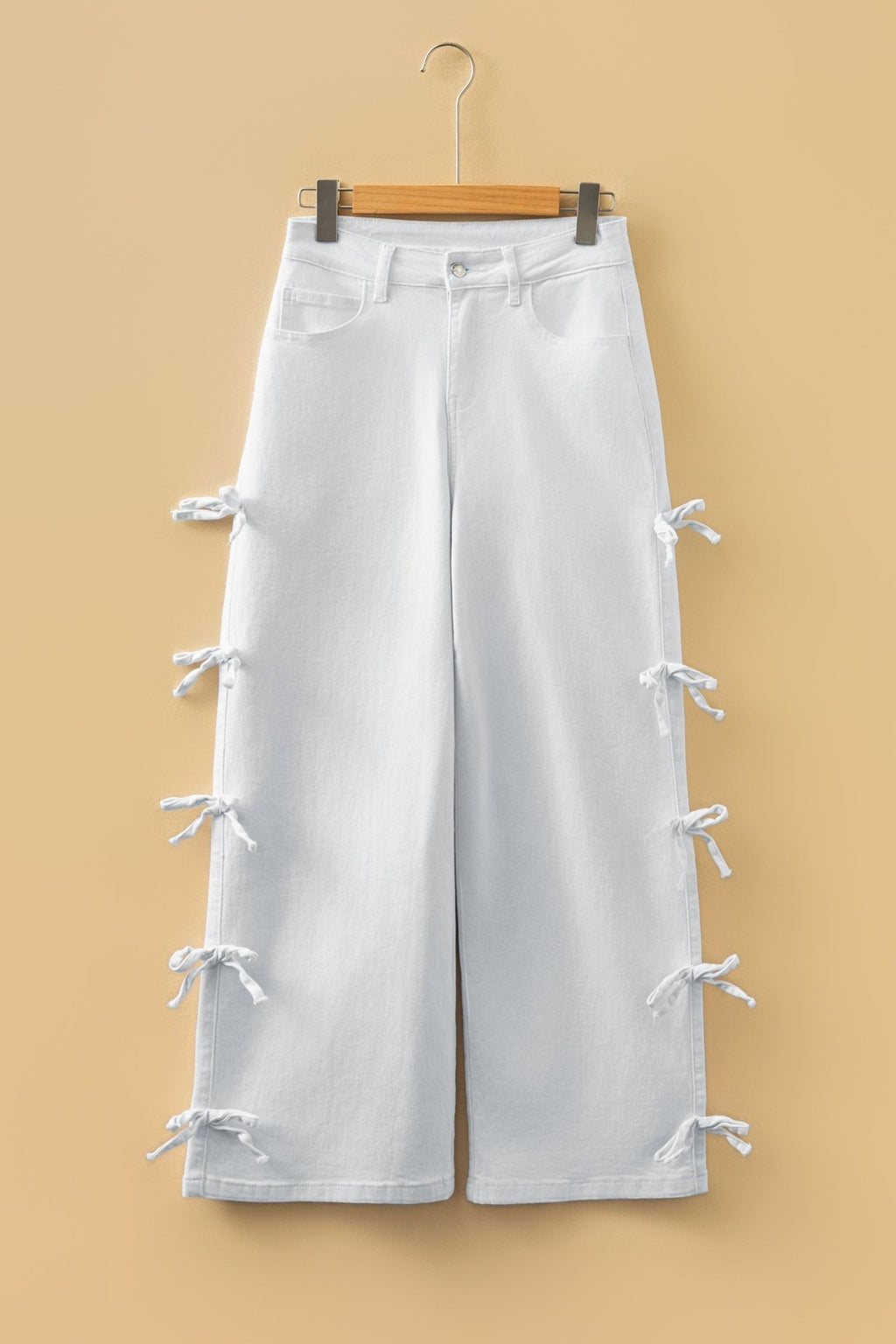 Denim Bow Side Straight Leg Jeans - Rooted & Reckless Co.