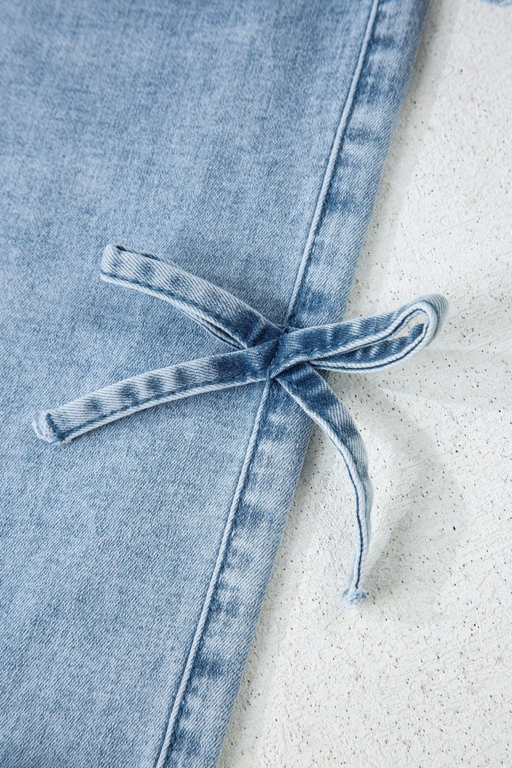 Denim Bow Side Straight Leg Jeans - Rooted & Reckless Co.