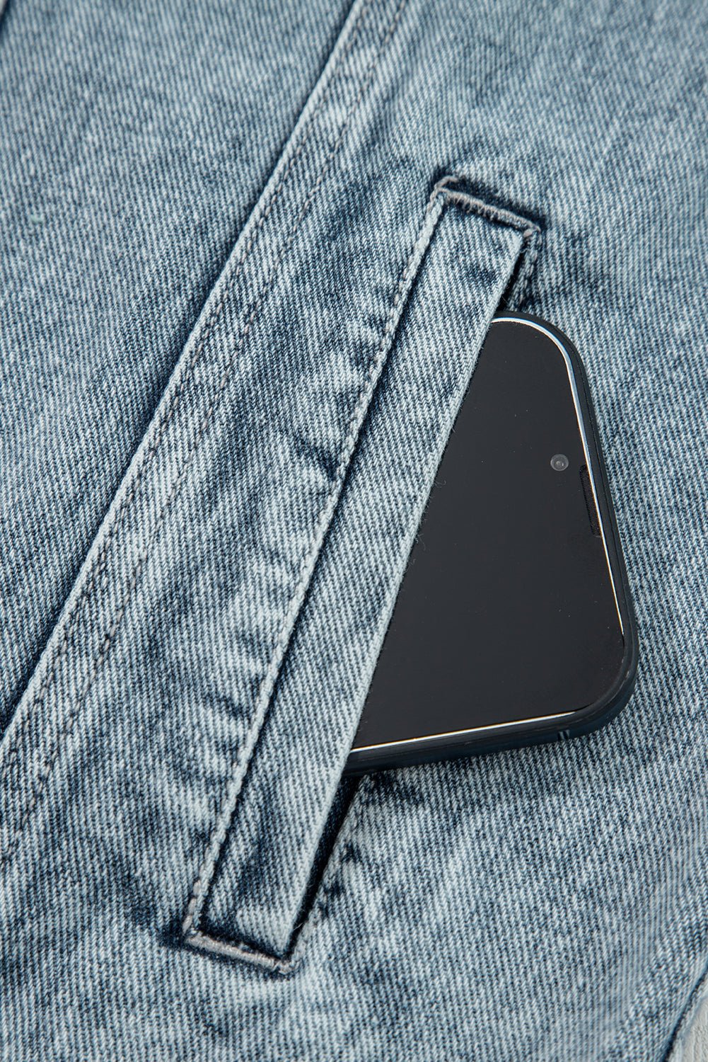 Denim Button Flap Pocket Frayed Vest - Rooted & Reckless Co.