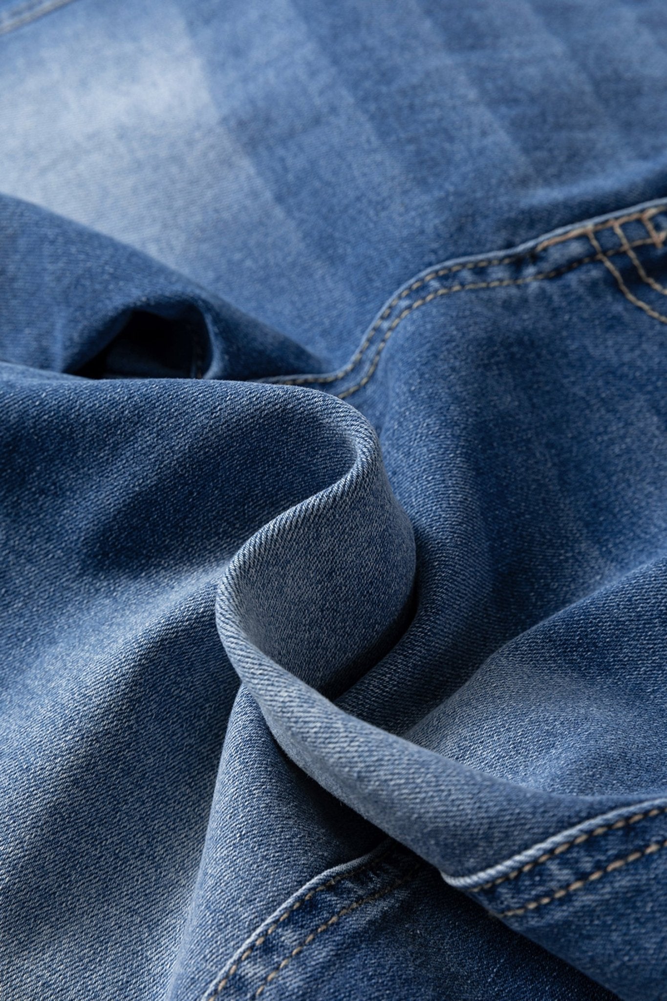 Denim Buttoned Fly Tapered Barrel Leg Jeans - Rooted & Reckless Co.