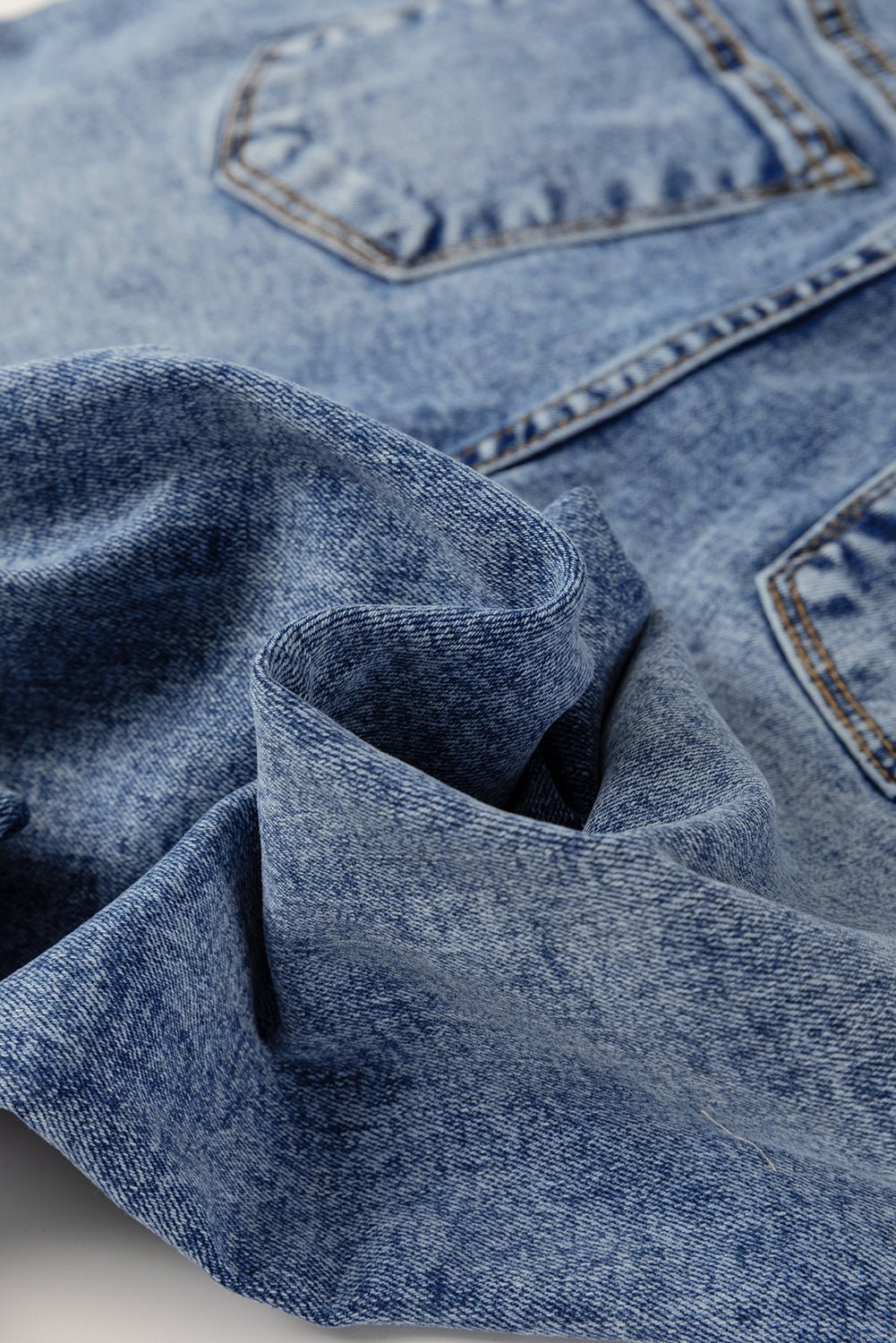 Denim Center Seam Cuffed Hem Straight High Waist Jeans - Rooted & Reckless Co.