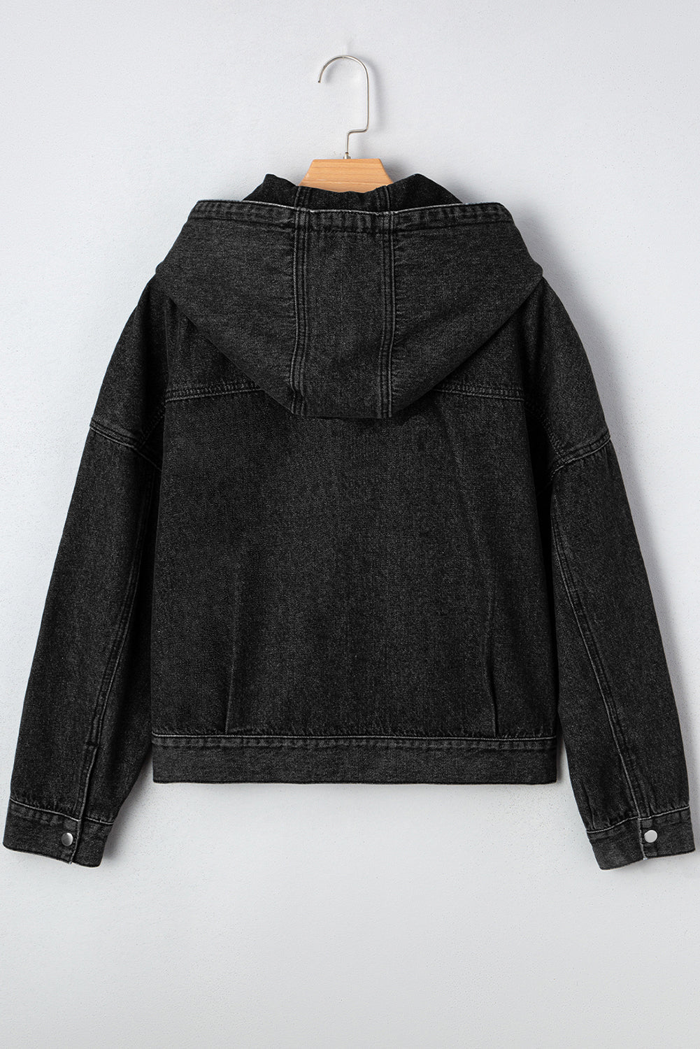 Denim Chest Pocket Drop Shoulder Hooded Jacket - Rooted & Reckless Co.