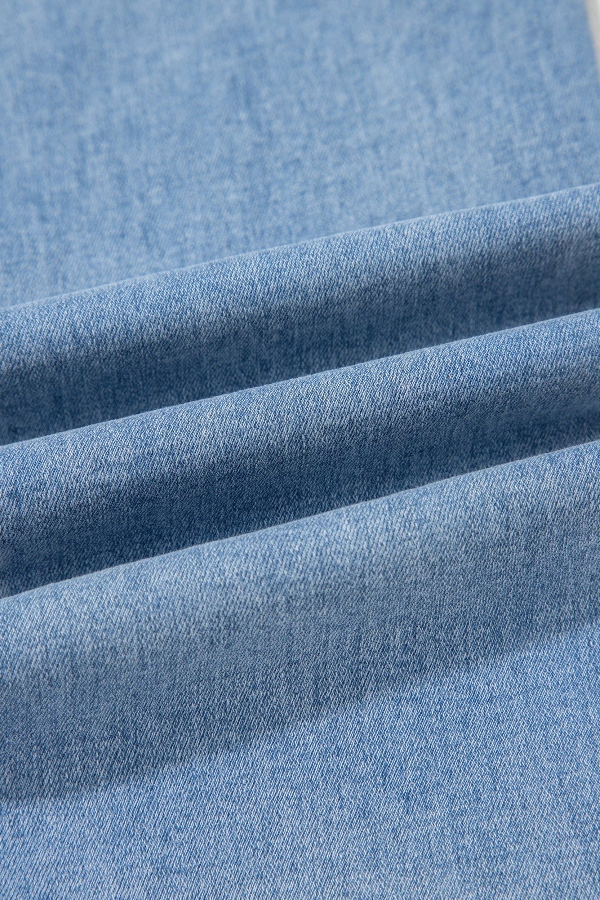 Denim Contrast Drawstring Waist Wide Leg Jeans - Rooted & Reckless Co.