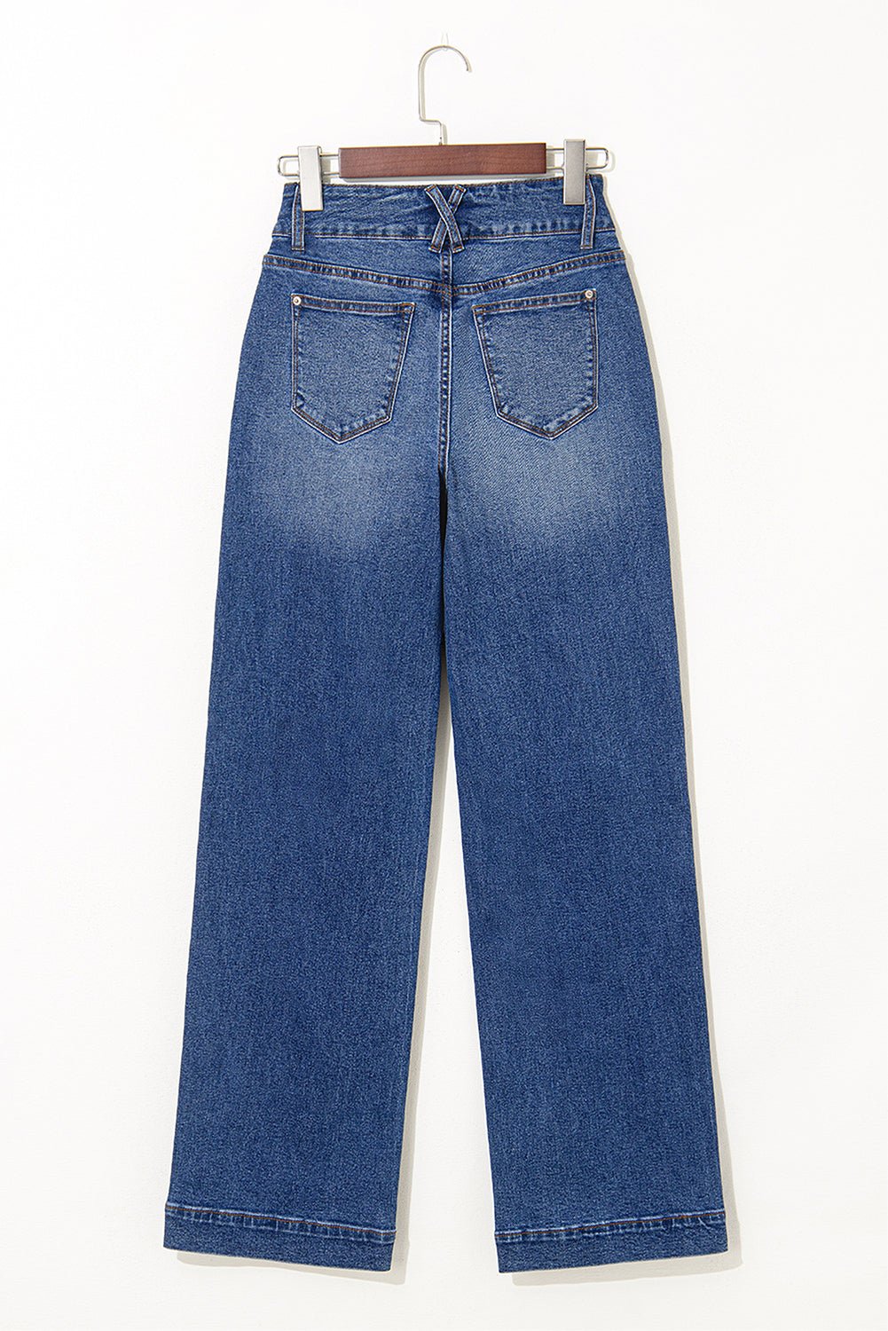 Denim Double Button Straight Leg Jeans - Rooted & Reckless Co.