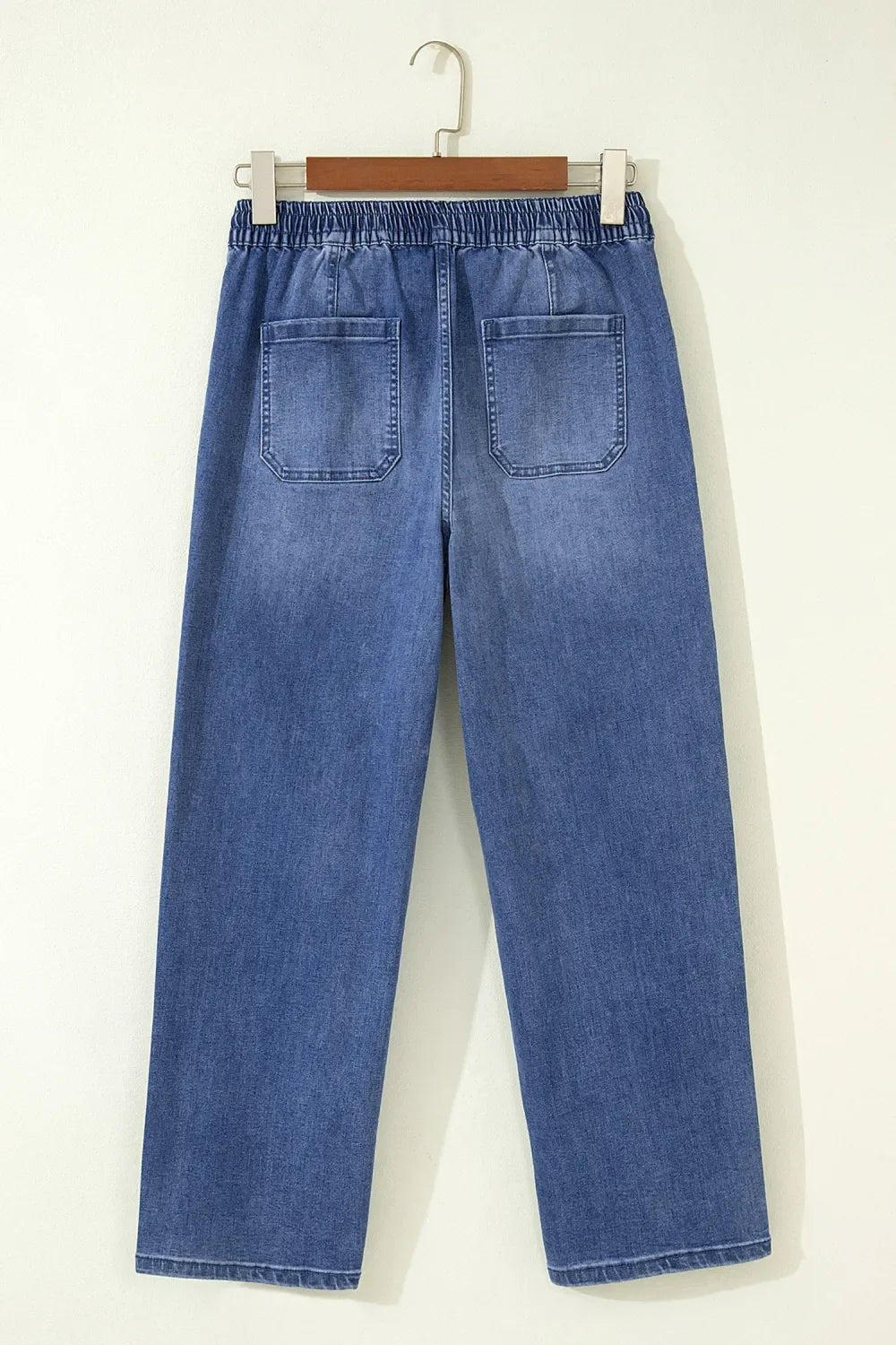 Denim Drawstring Waist Ankle Length Pants w/ Pockets - Rooted & Reckless Co.