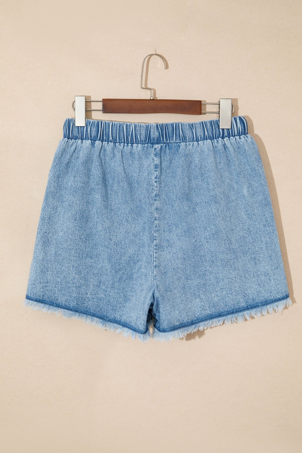 Denim Frayed Edge Acid Wash Shorts - Rooted & Reckless Co.
