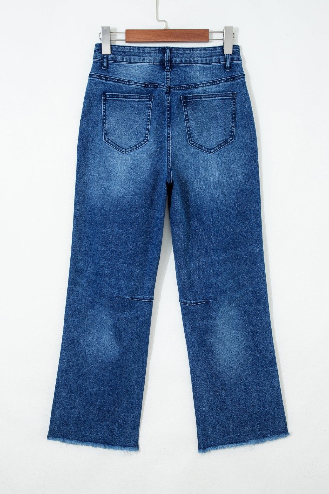 Denim Frayed Hem Cropped Straight Leg Jeans - Rooted & Reckless Co.