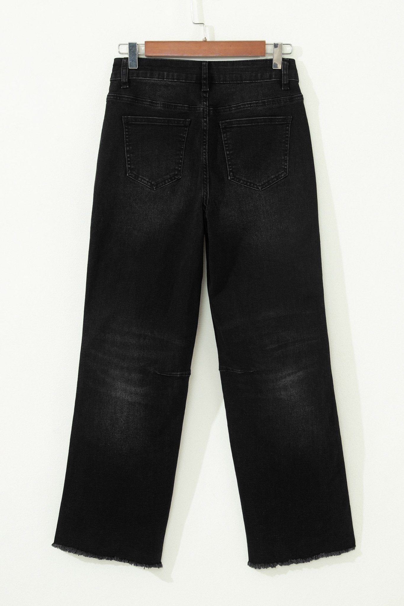 Denim Frayed Hem Cropped Straight Leg Jeans - Rooted & Reckless Co.