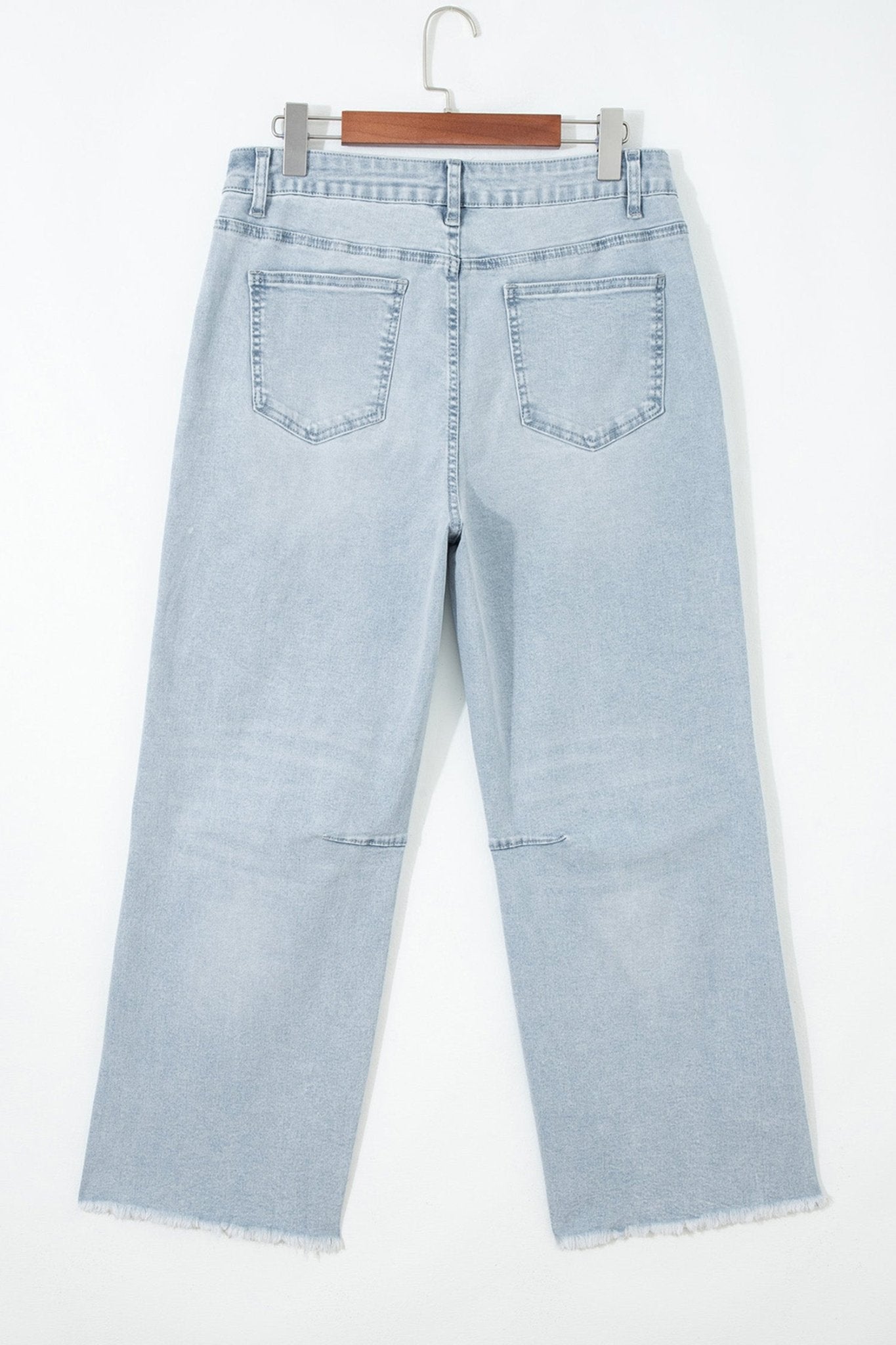 Denim Frayed Hem Cropped Straight Leg Jeans - Rooted & Reckless Co.