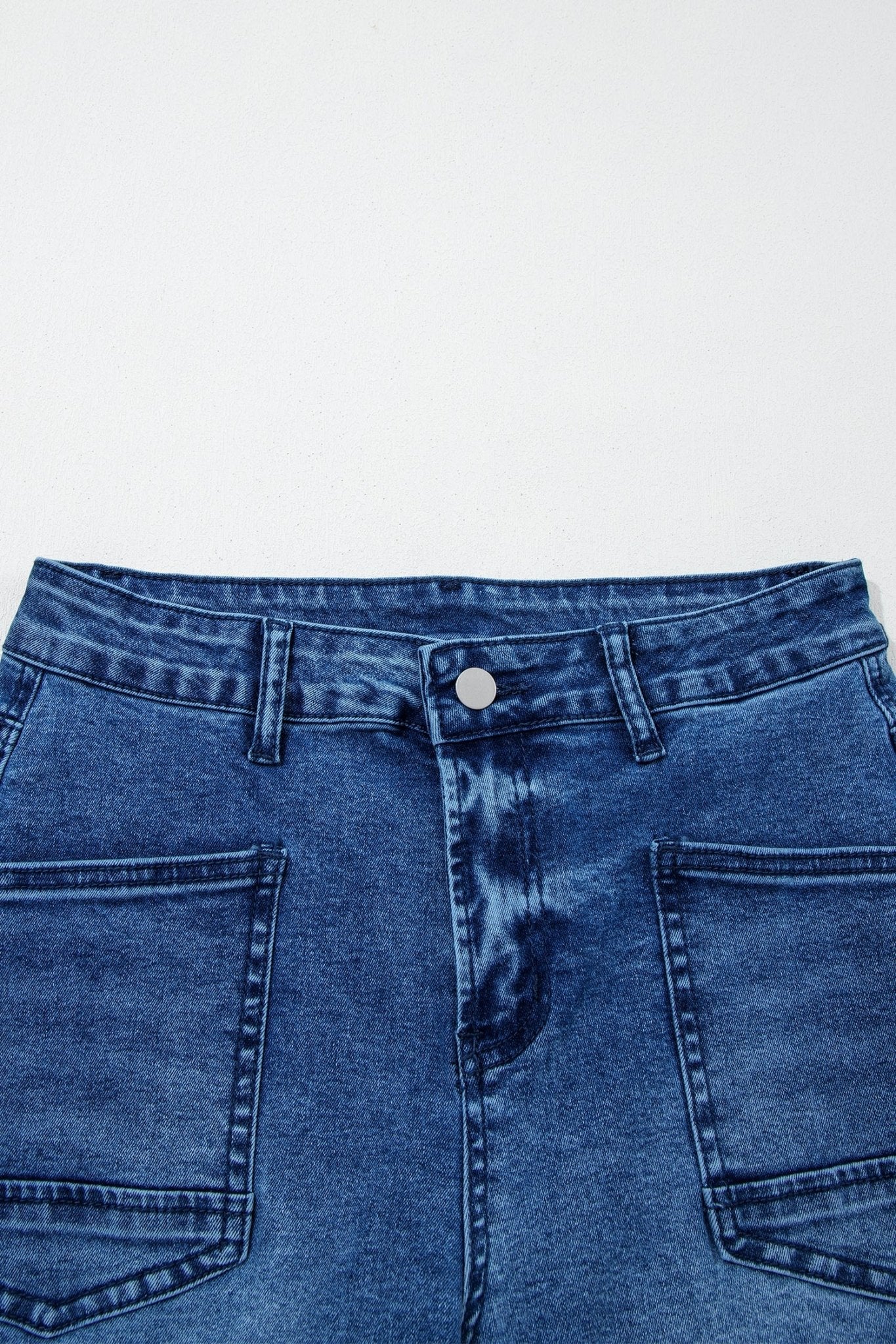 Denim Frayed Hem Cropped Straight Leg Jeans - Rooted & Reckless Co.