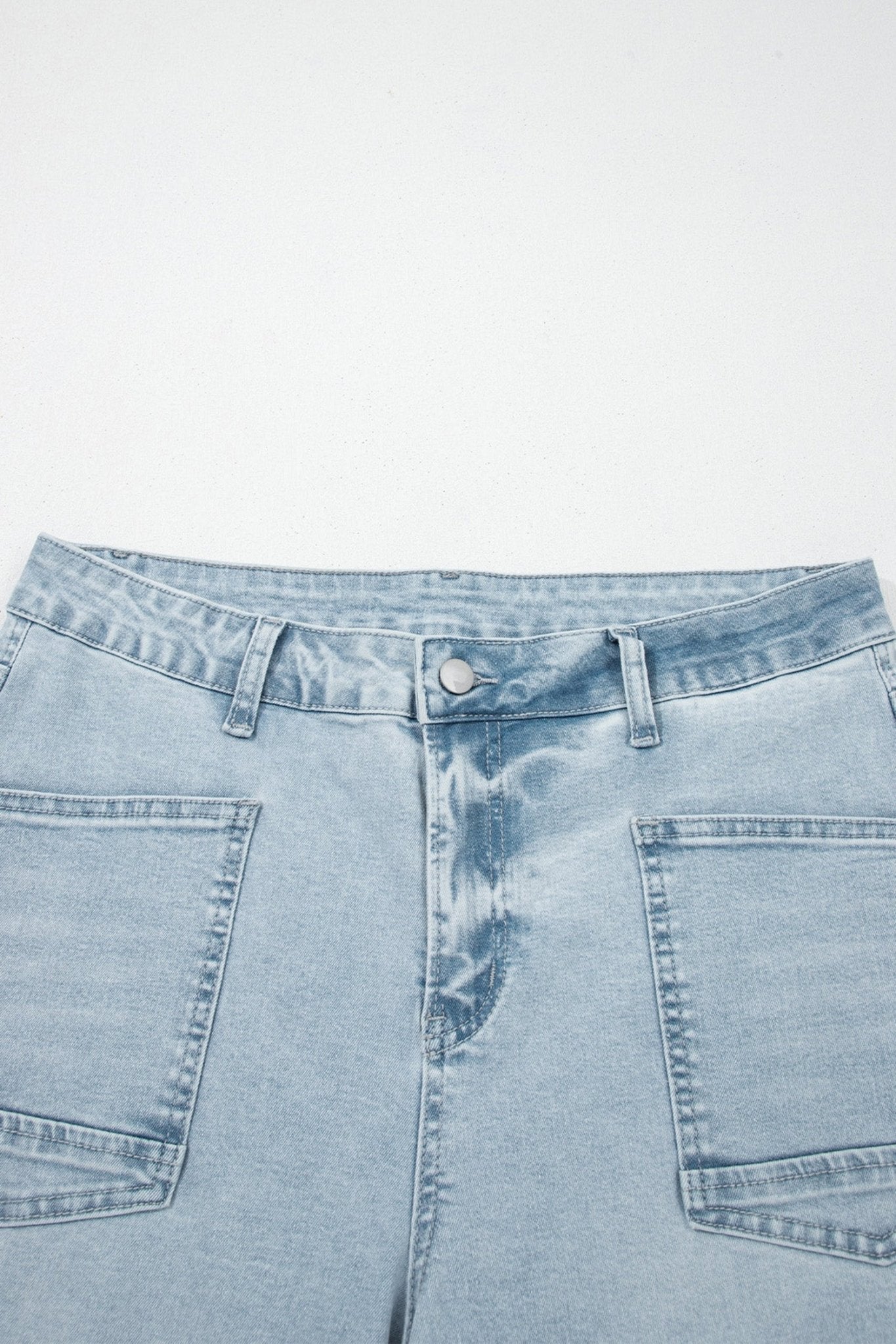 Denim Frayed Hem Cropped Straight Leg Jeans - Rooted & Reckless Co.