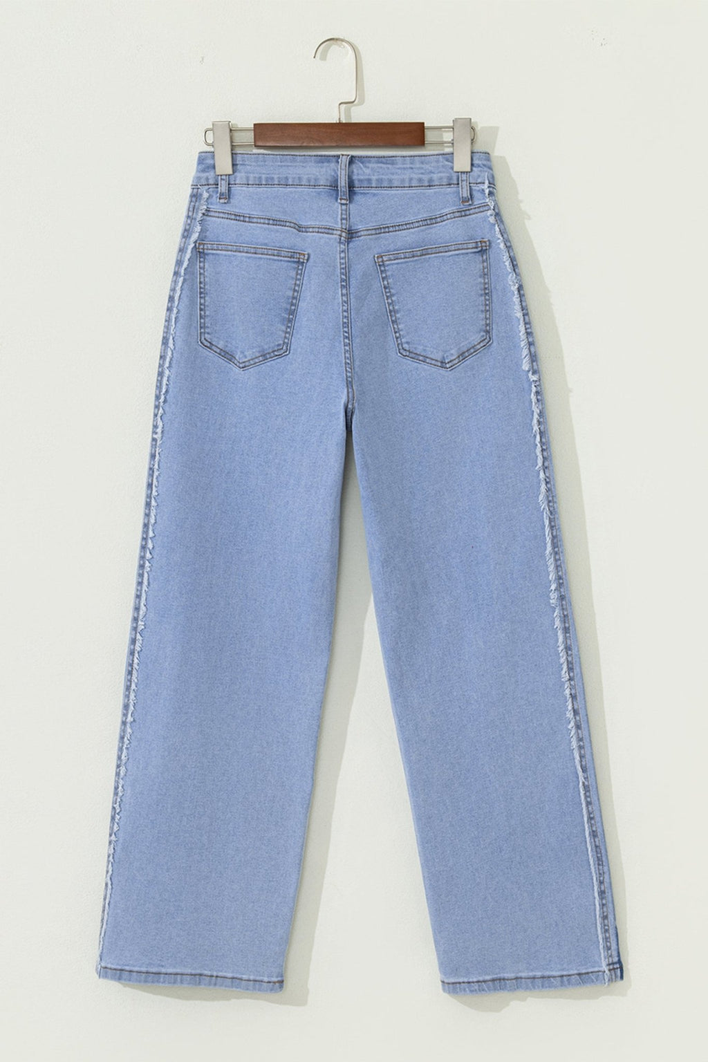 Denim Frayed Raw Edge Stripe Side Panel Jeans - Rooted & Reckless Co.