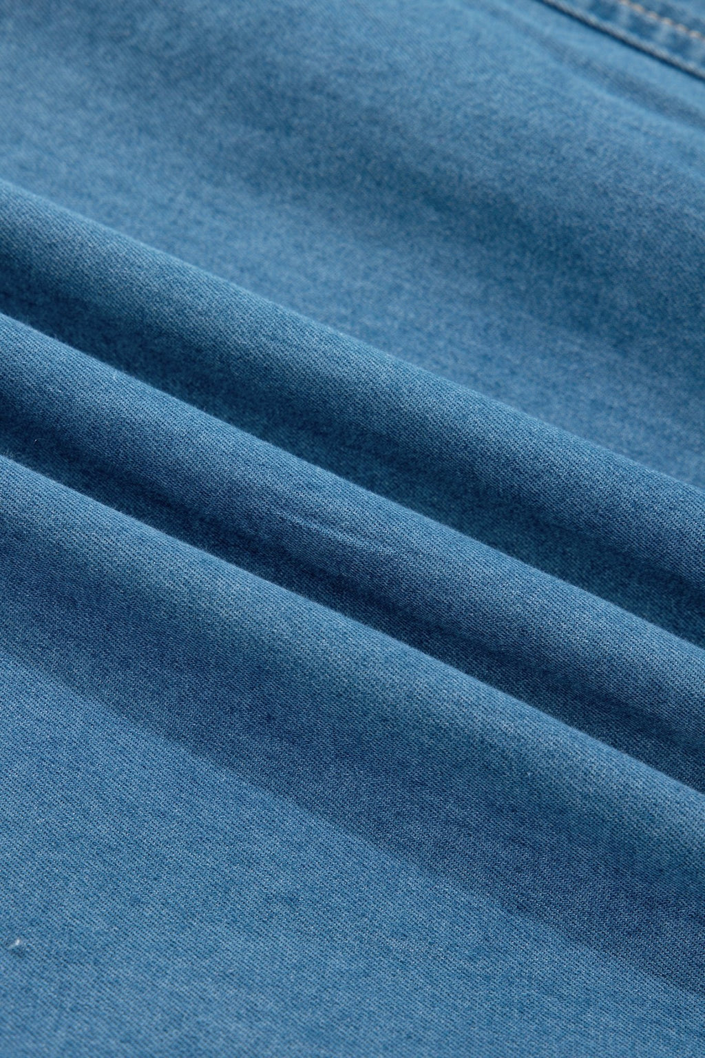 Denim Half Button Pleated Drawstring Mini Skirt - Rooted & Reckless Co.
