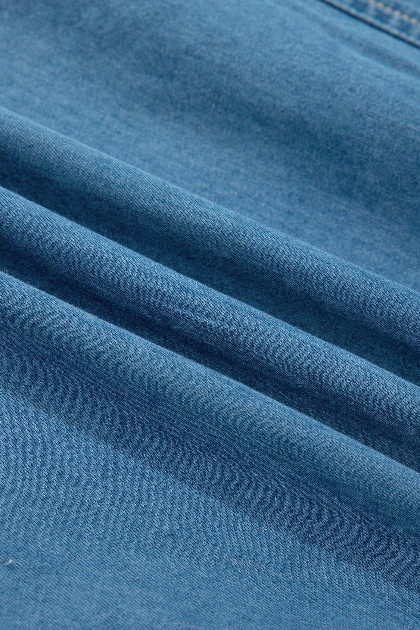 Denim Half Button Pleated Drawstring Mini Skirt - Rooted & Reckless Co.